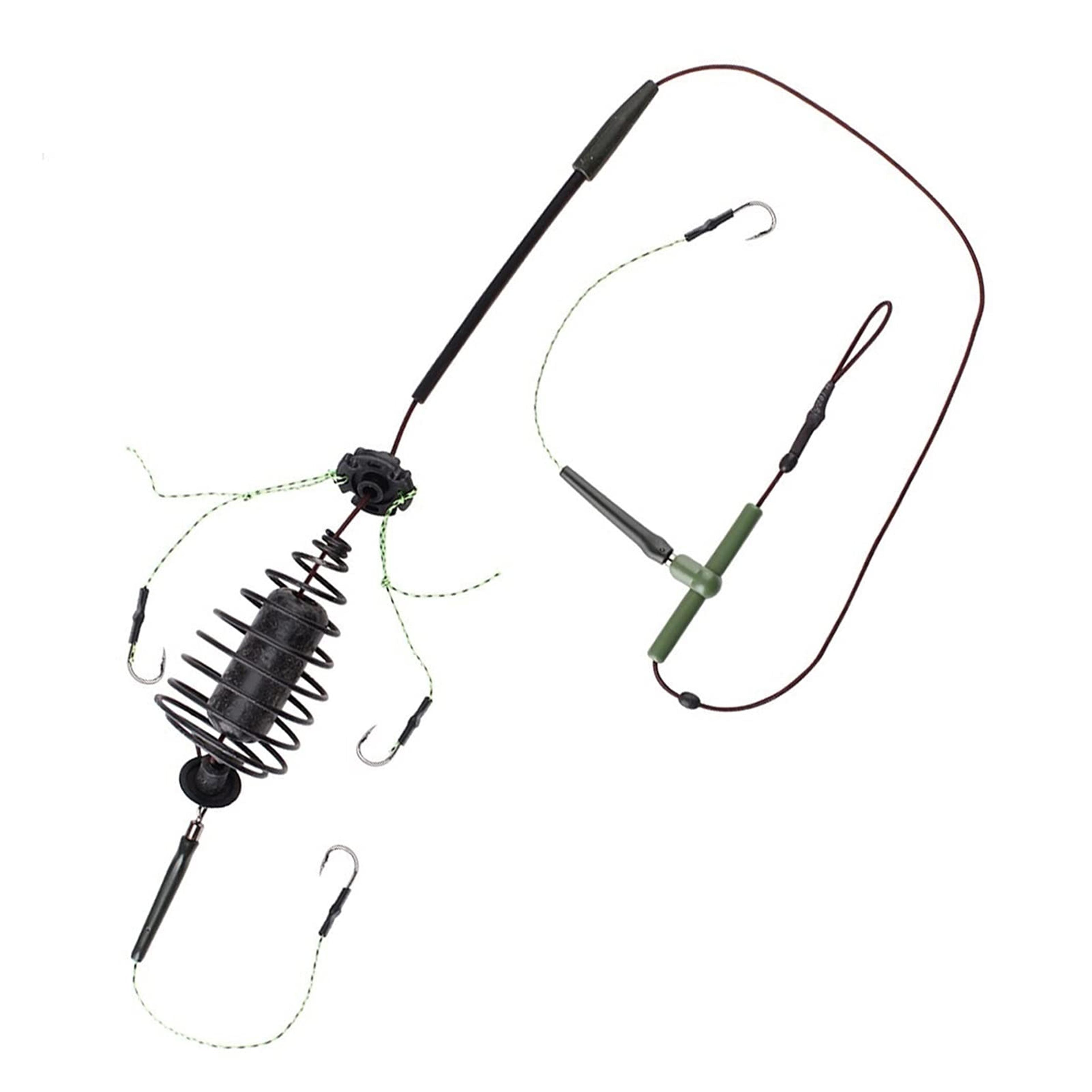carp fishing feeder cage rig 30–80g metal bait basket with high carbon steel hooks