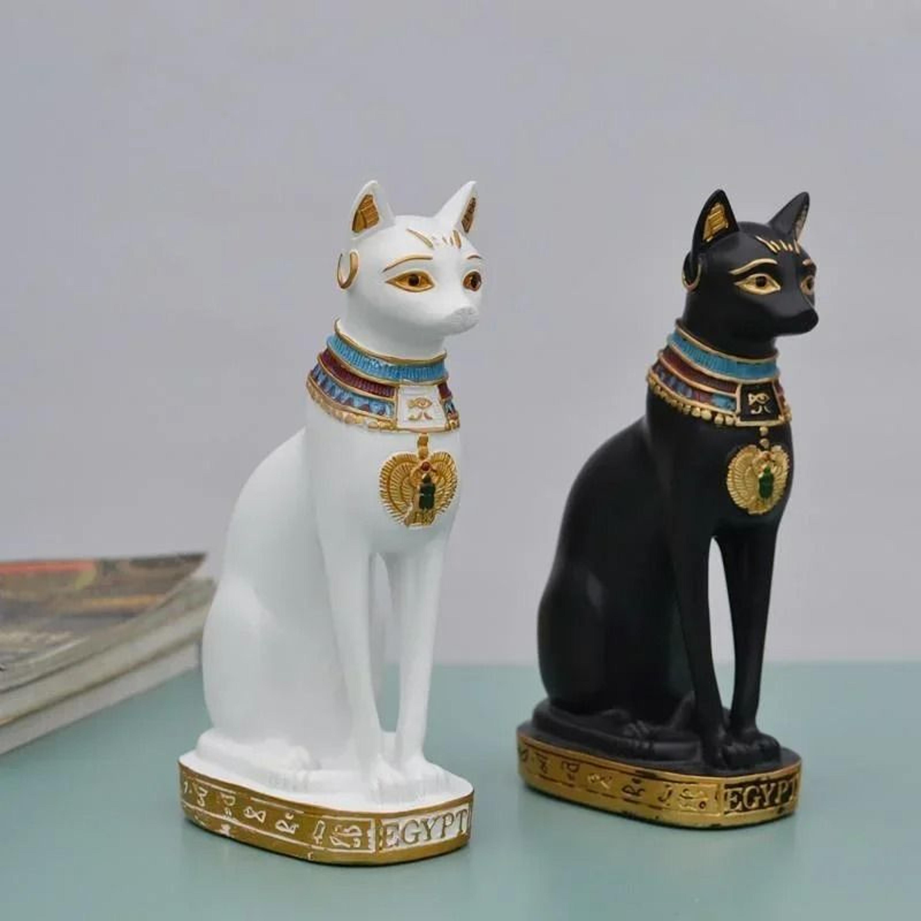 egyptian cat goddess figurine vintage resin bastet statue for home and garden decor
