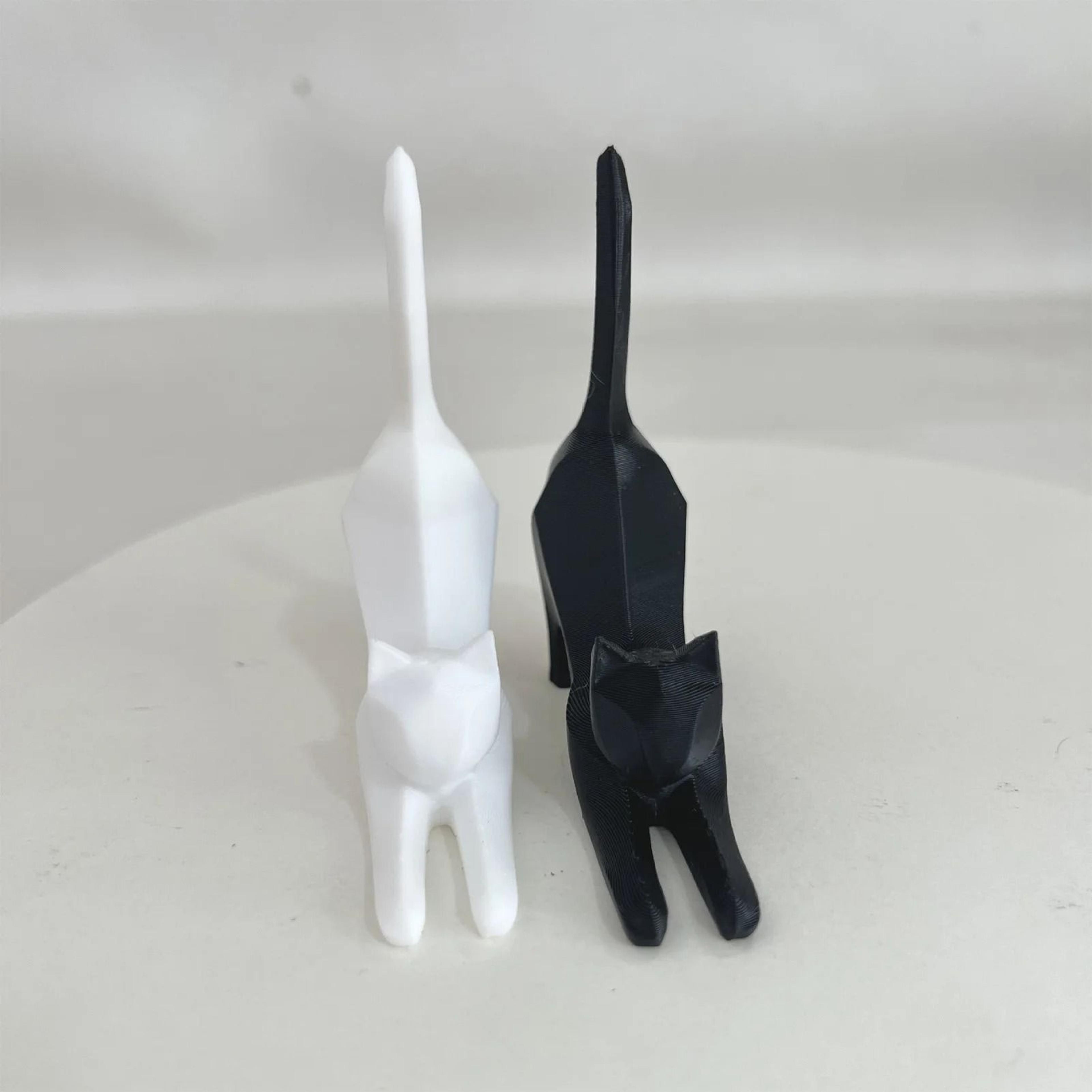 mini stretching cat figurine resin bookshelf and desktop decor for cat lovers
