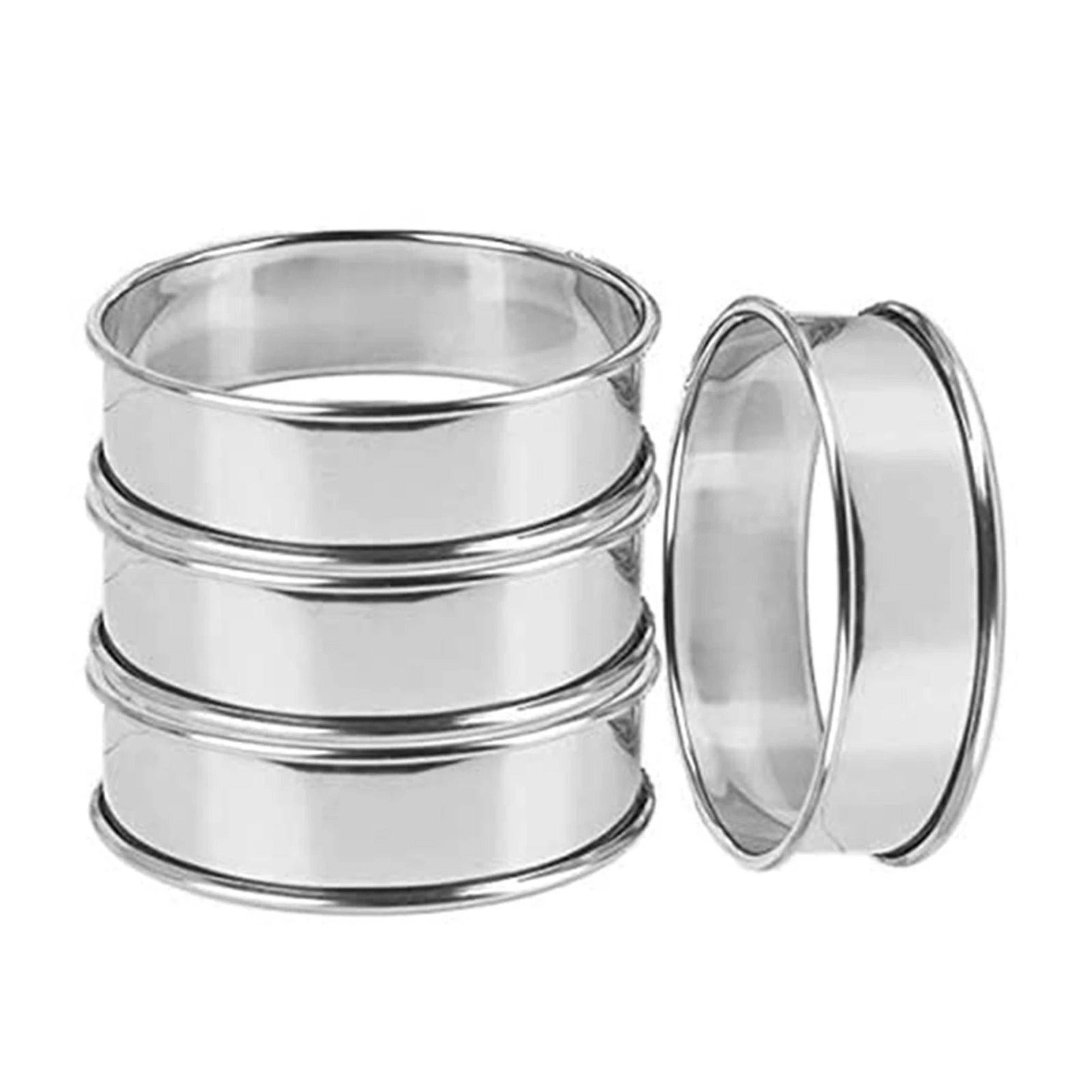 4-piece stainless steel crumpet rings muffin egg and pancake molds for baking