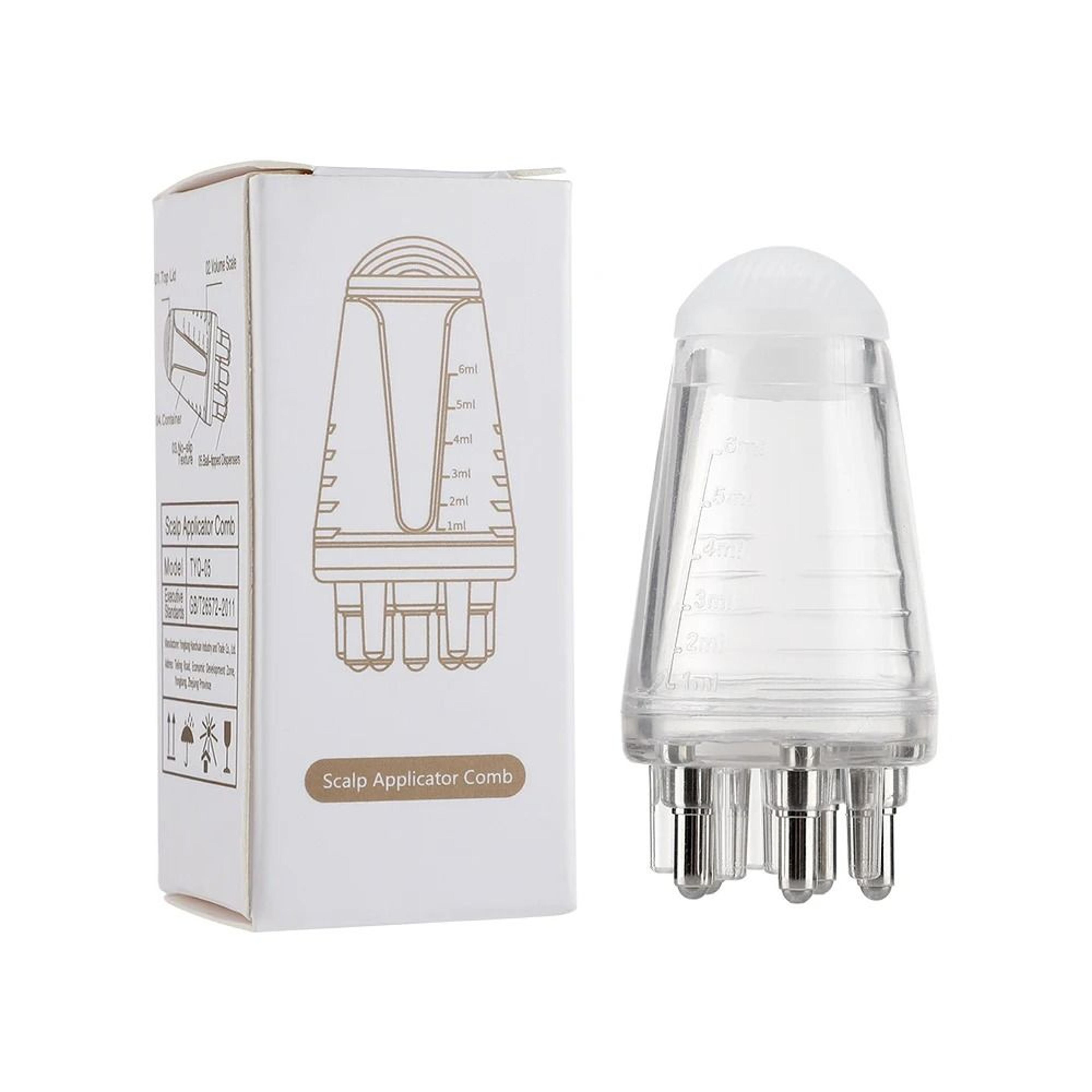scalp serum applicator comb with liquid guide massager