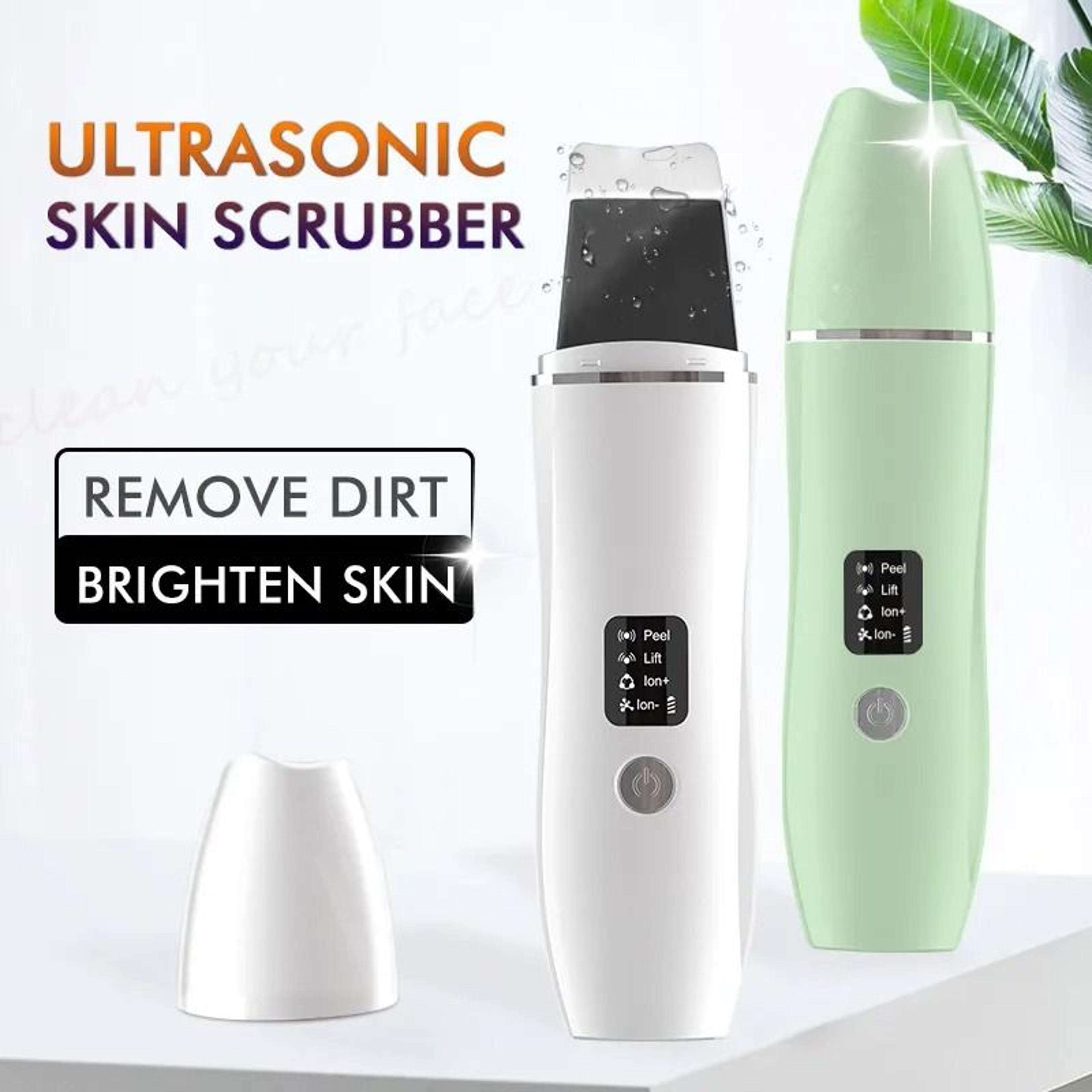 ultrasonic skin scrubber ems facial spatula cleanser