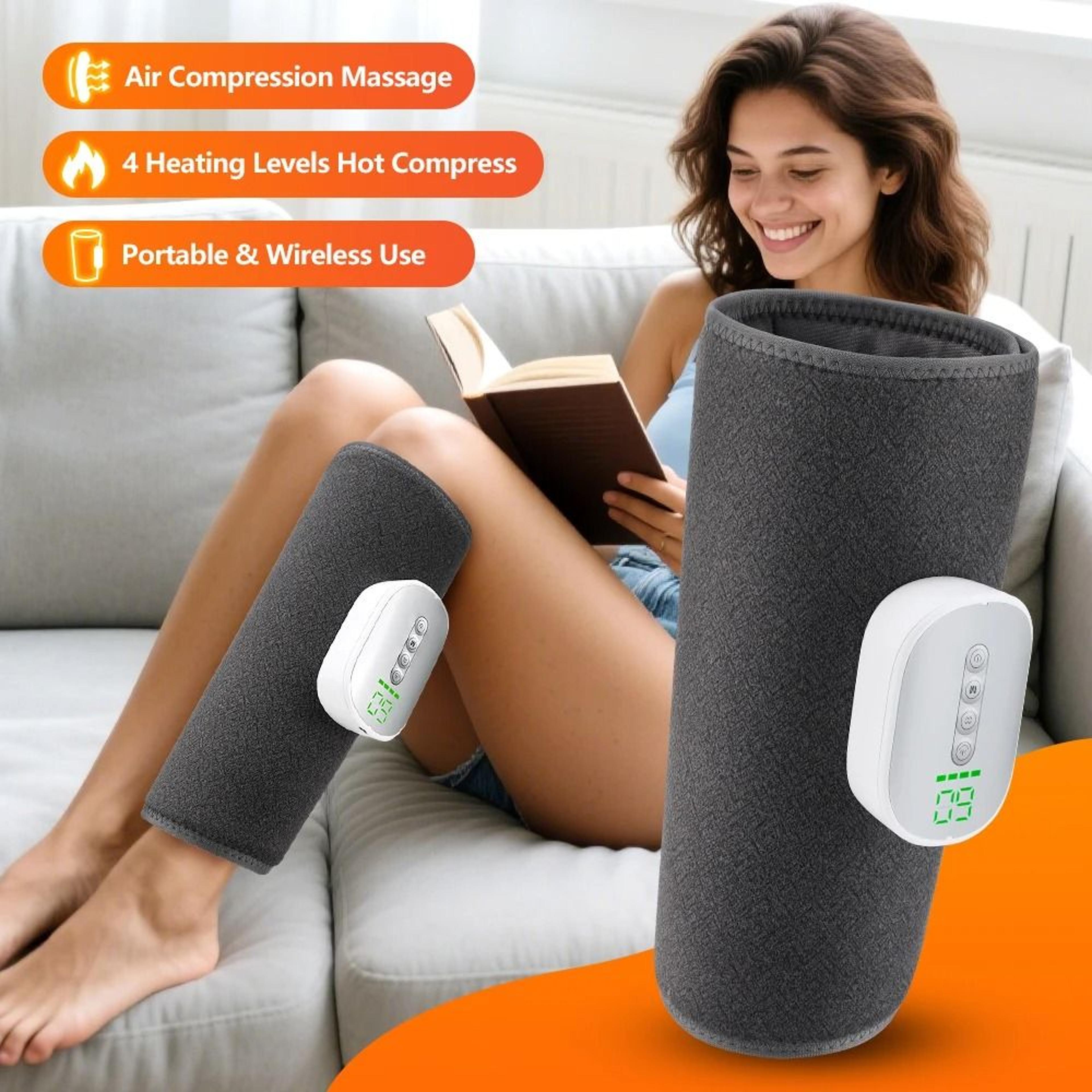 wireless heated air compression calf massager with 4 modes