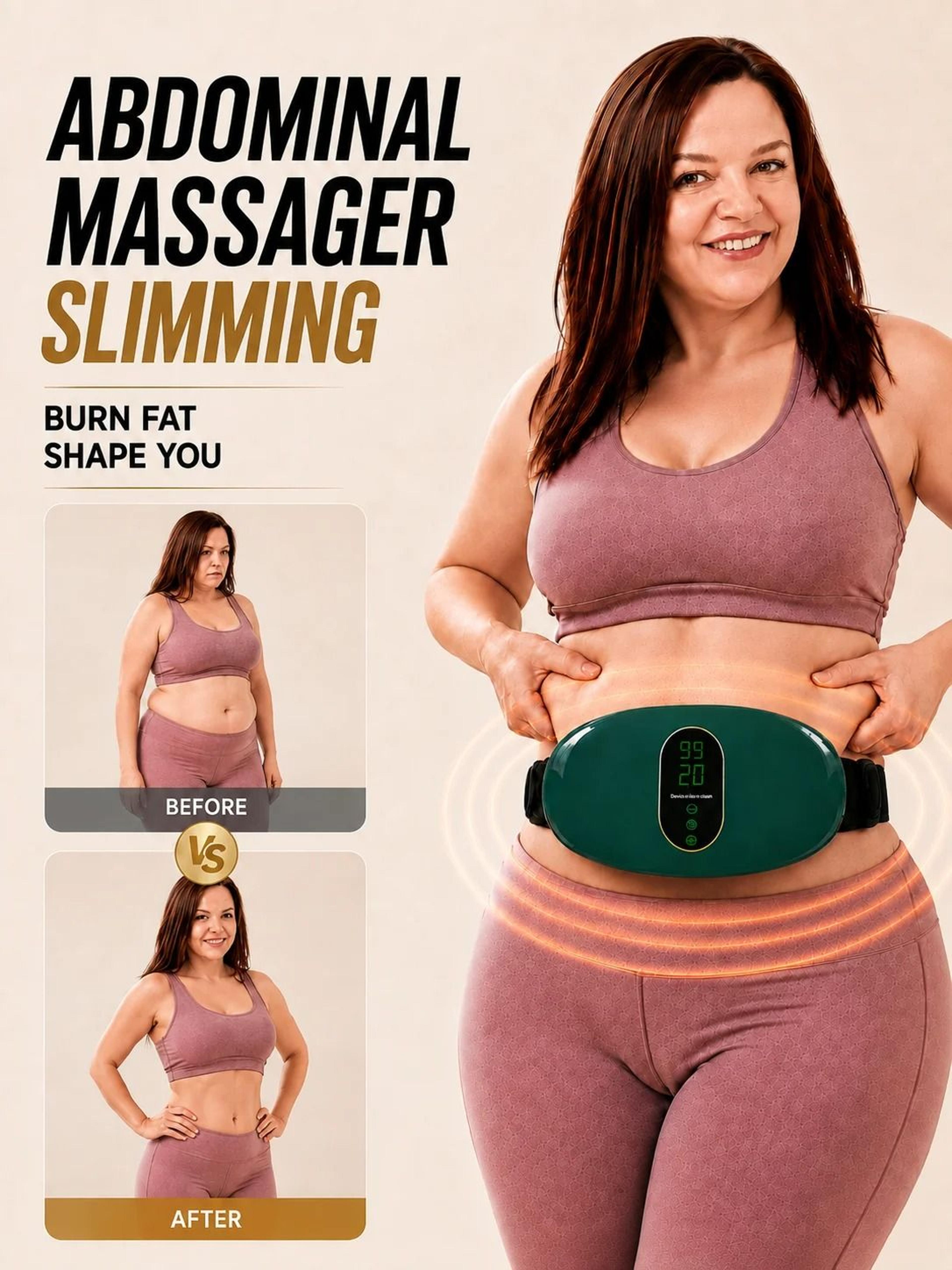 electric abdominal massage belt with vibration and heat