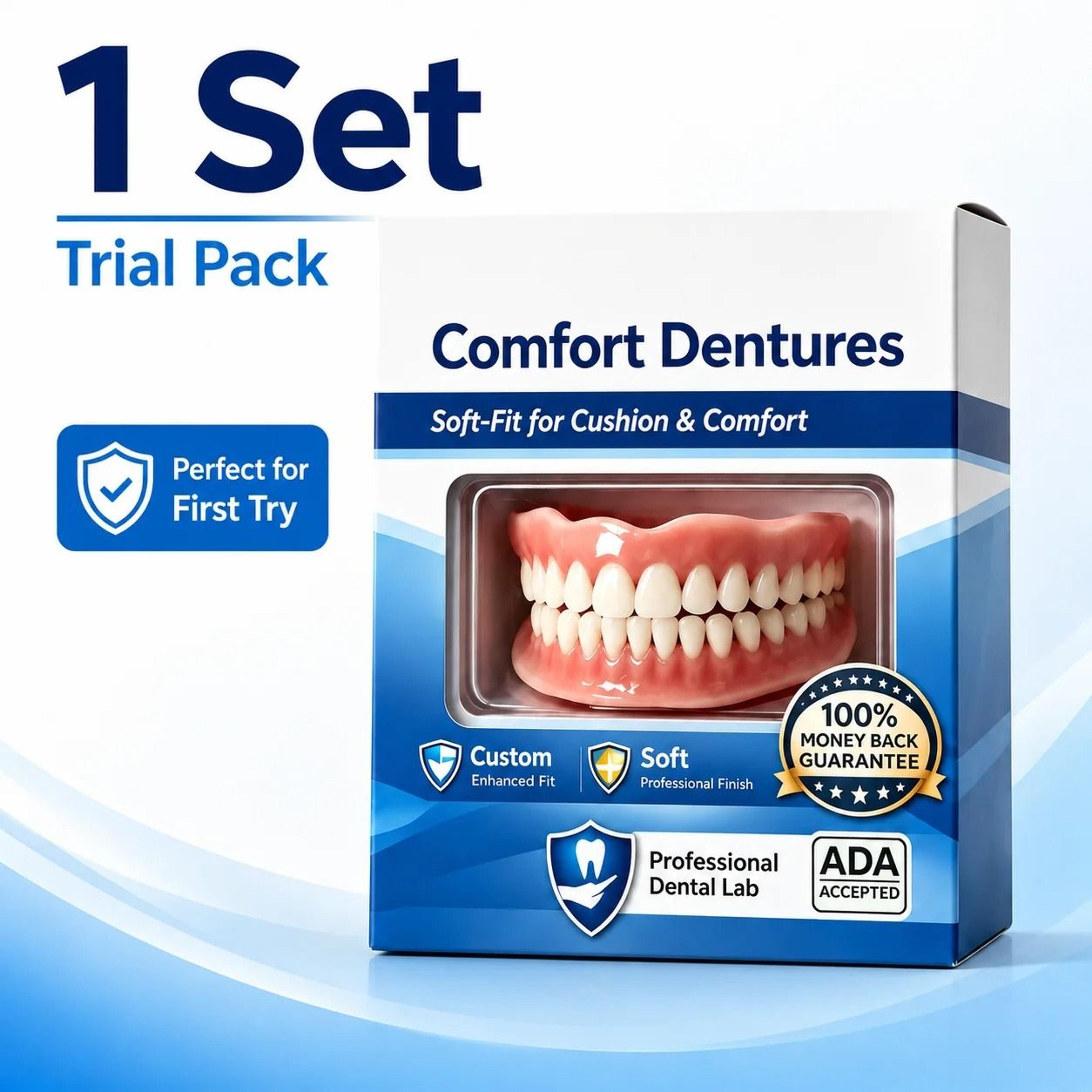 natural look full mouth silicone denture set upper and lower