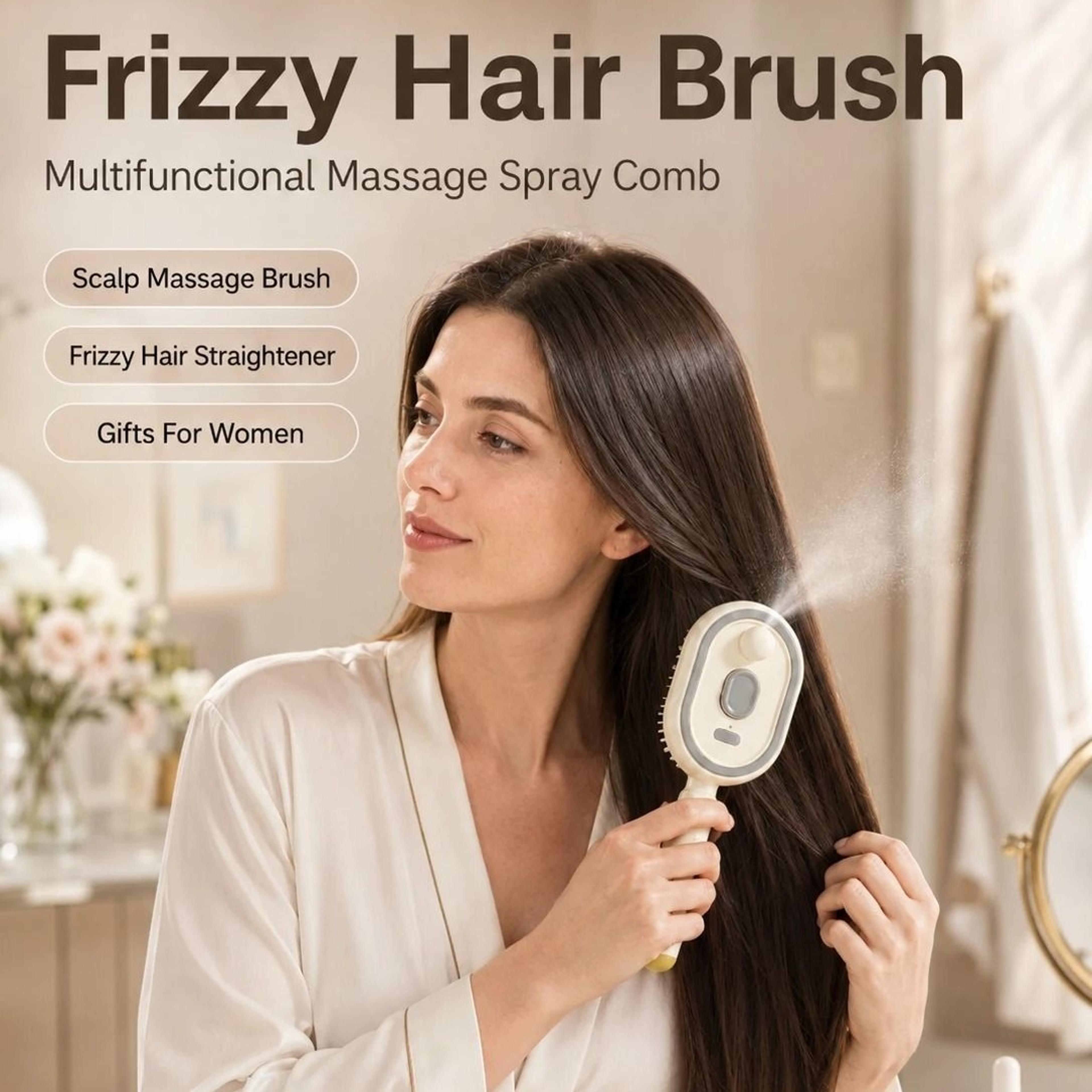 3-in-1 spray hair brush scalp massager and detangling comb