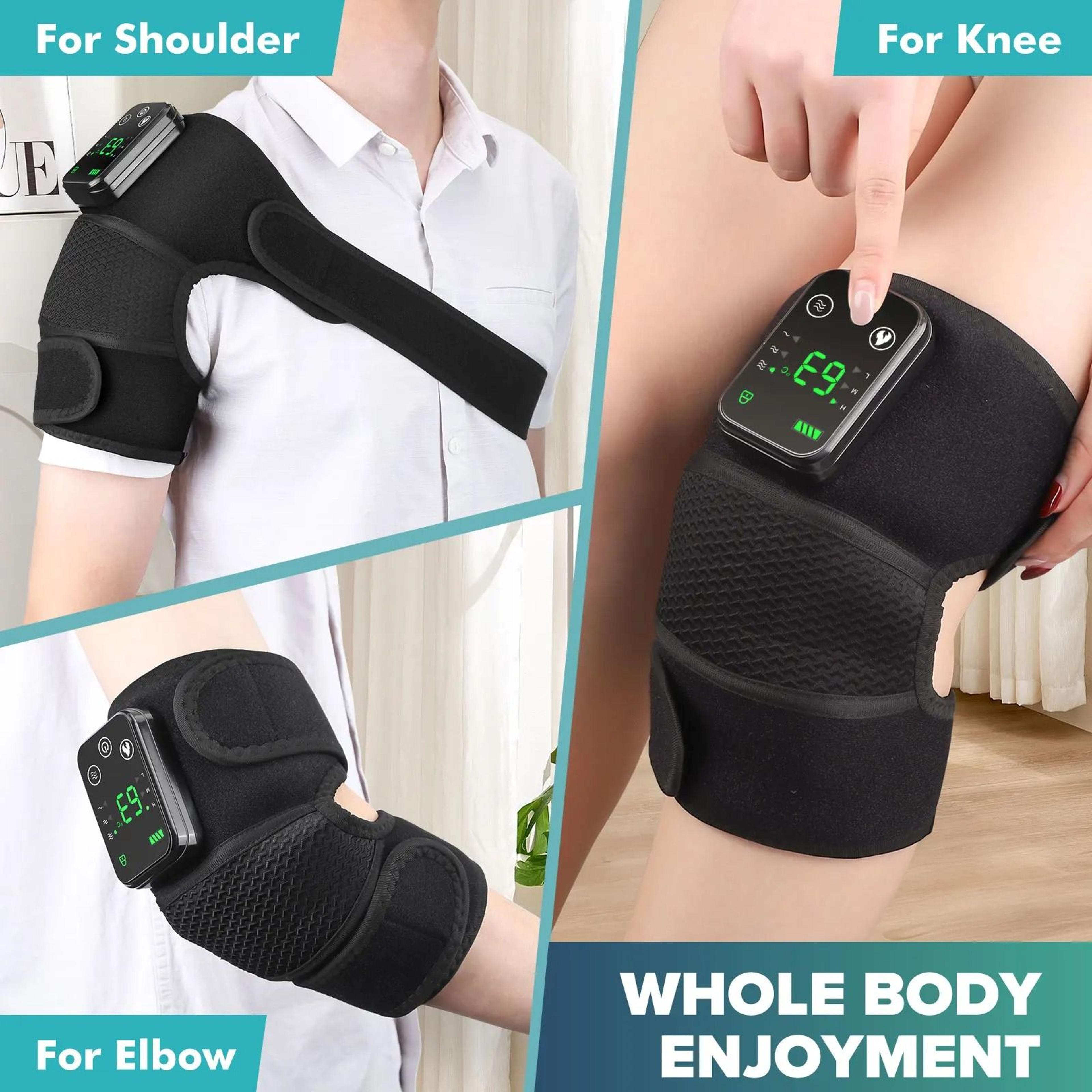 electric heated knee massager with vibration and warm compress
