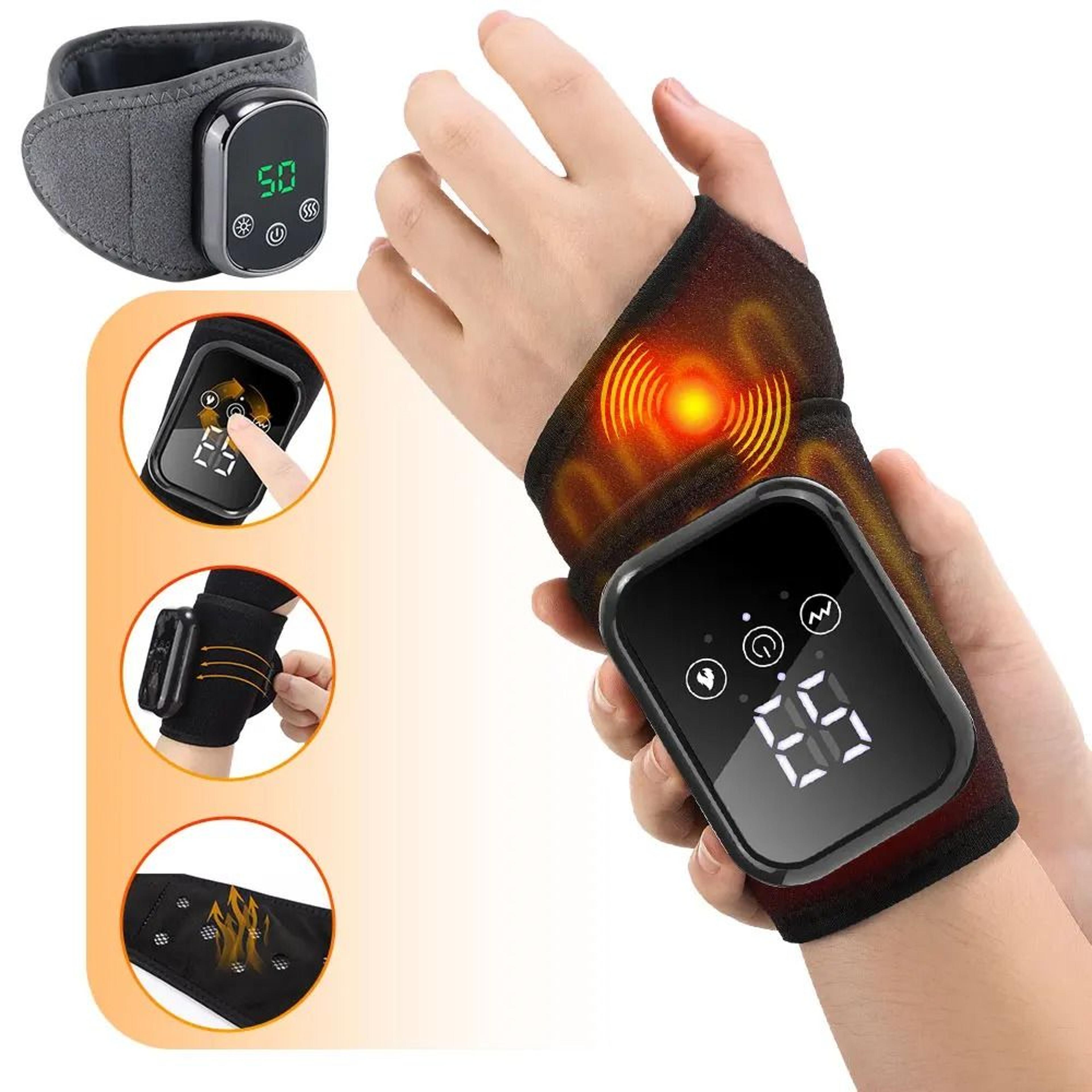 rechargeable heated wrist massager with vibration wrap