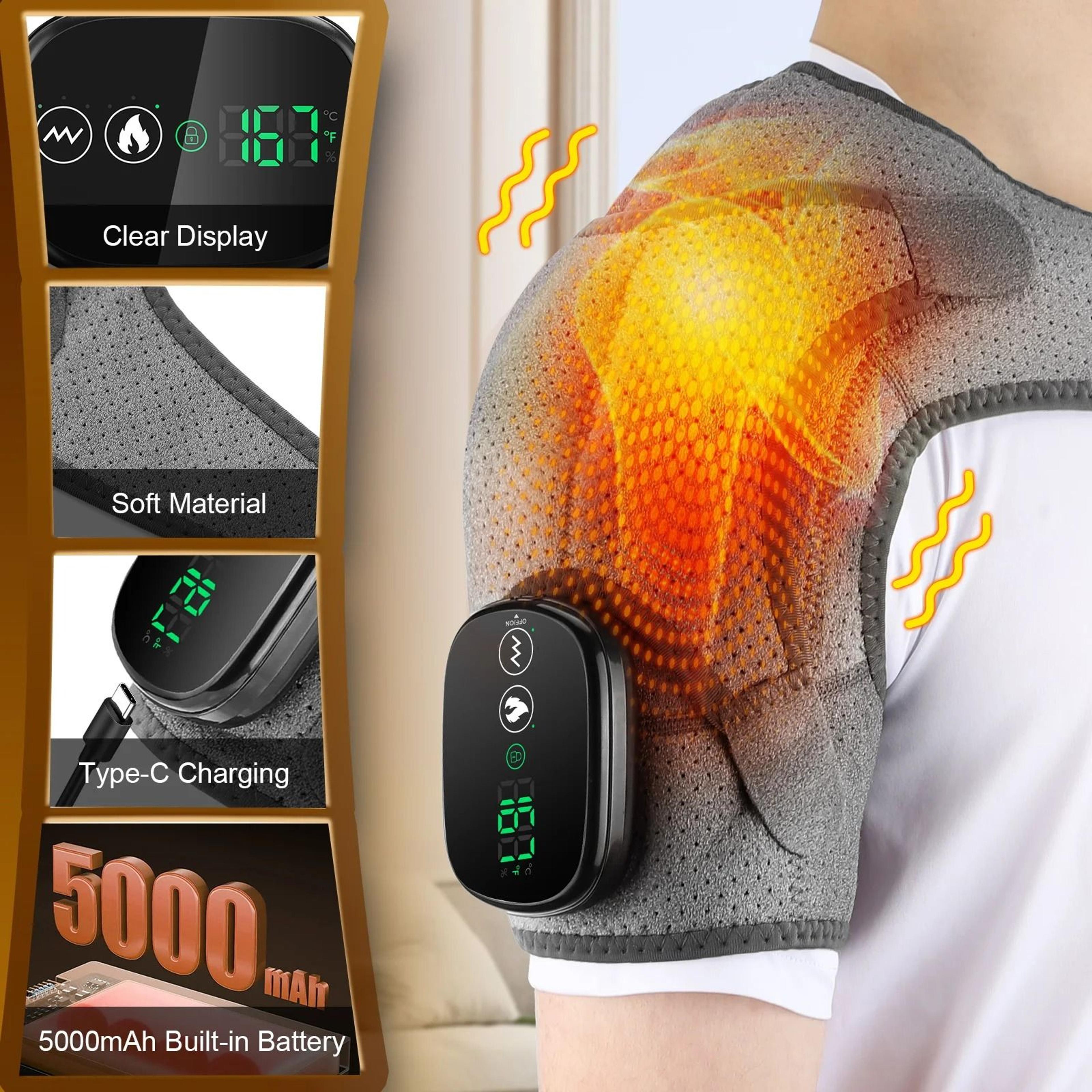 2-in-1 heated shoulder wrap with 3 vibration modes