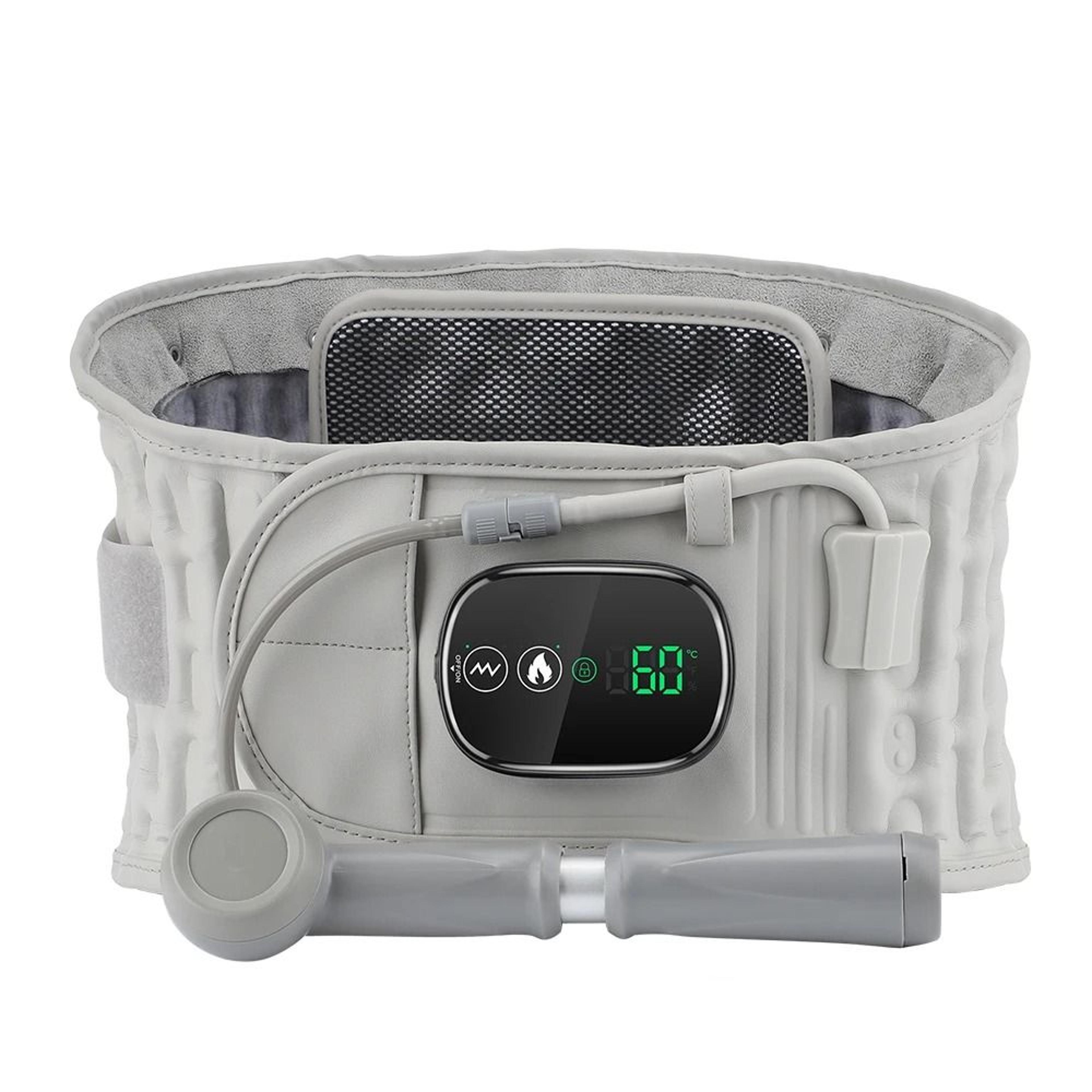 rechargeable inflatable lumbar massager with heat and vibration