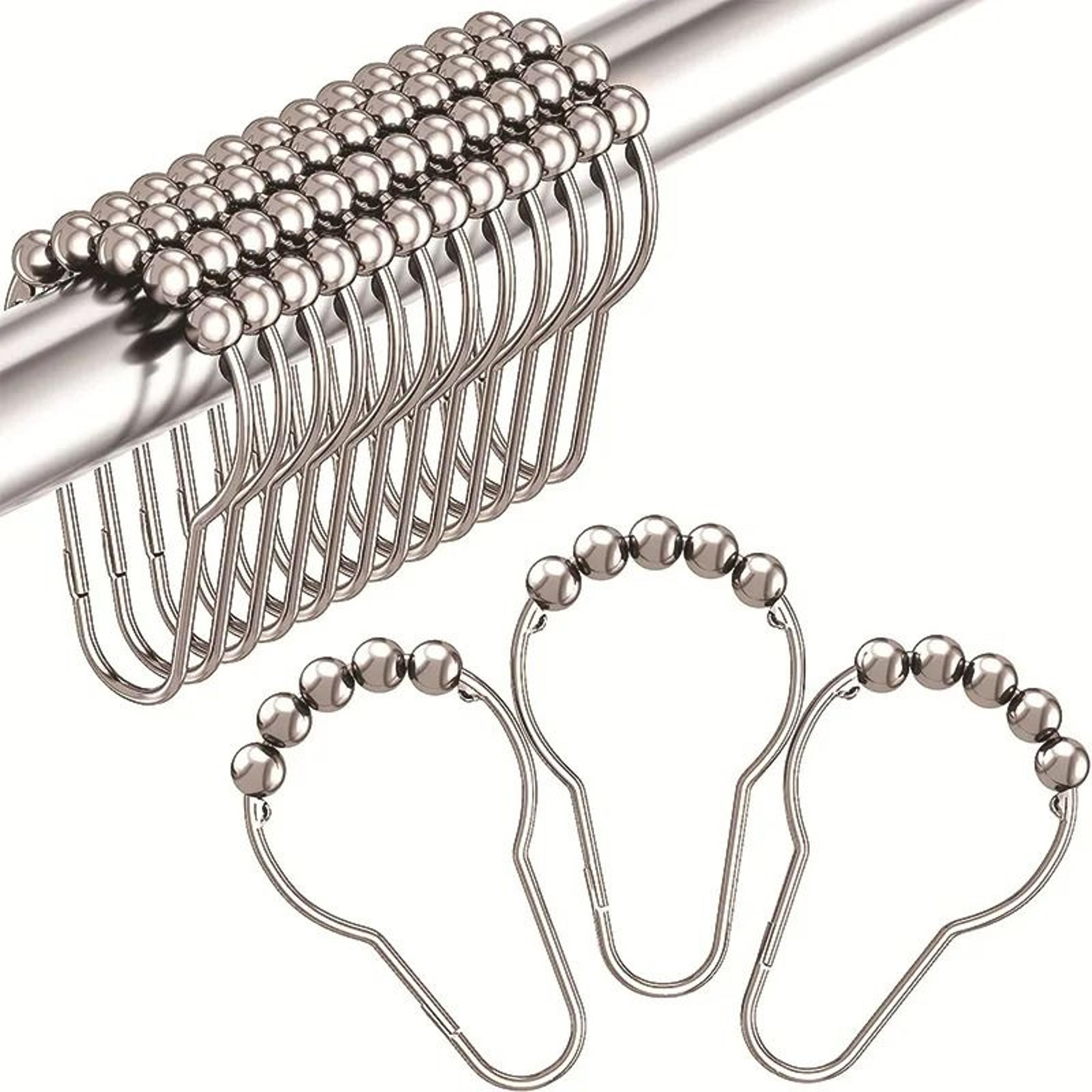 12pcs rustproof rollerball shower curtain rings