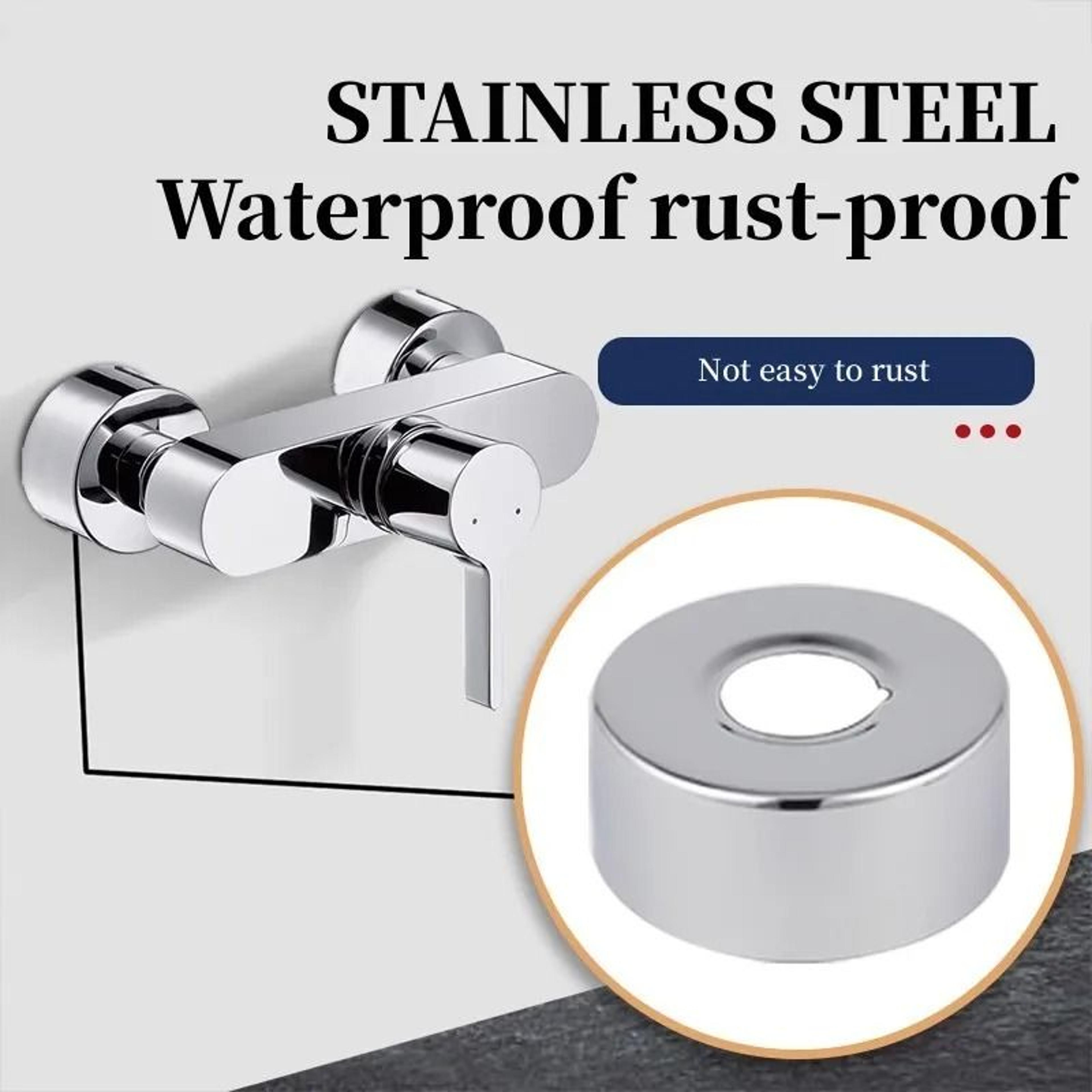 2pc stainless steel faucet decorative cover water pipe wall cover