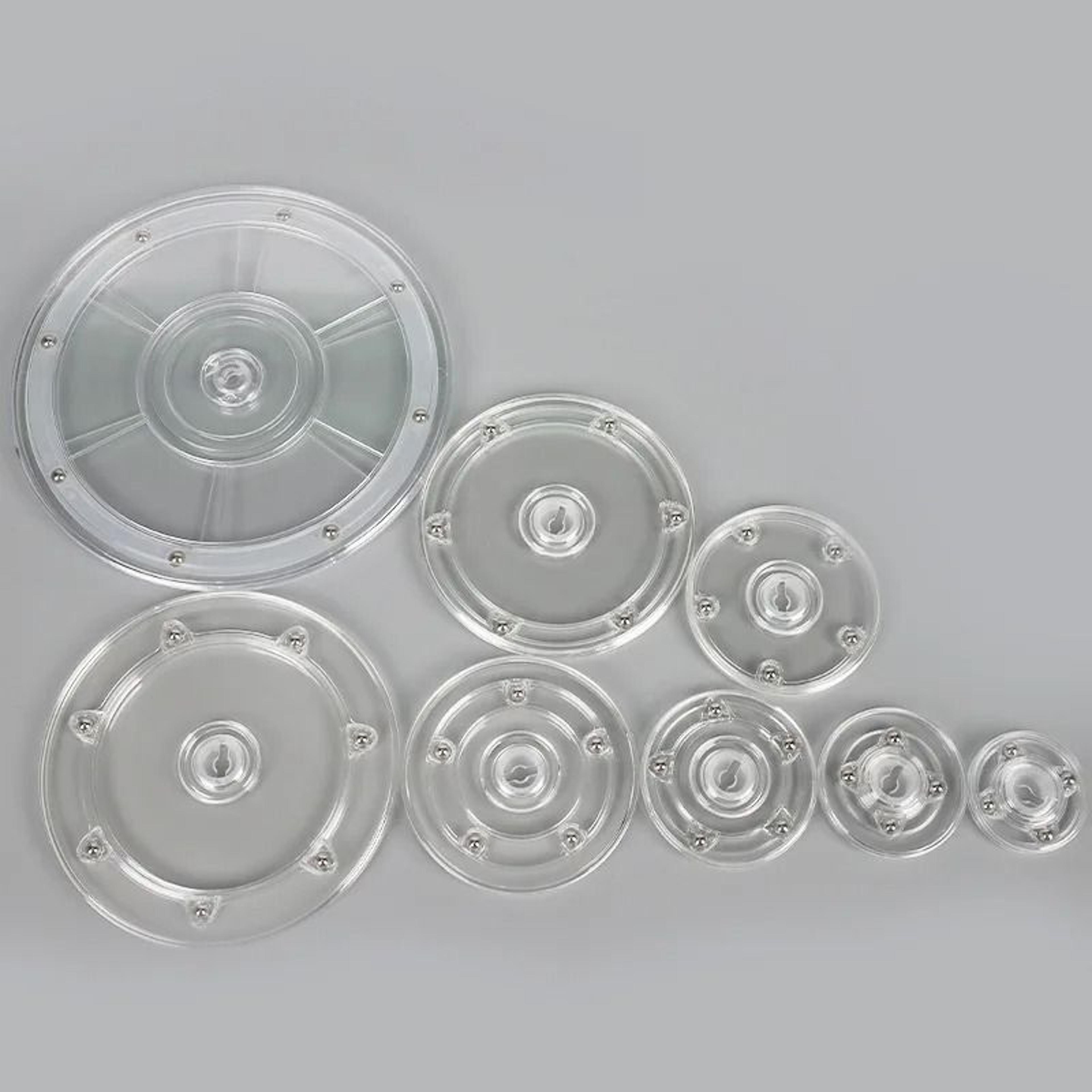 360 rotating acrylic display stand clear turntable base