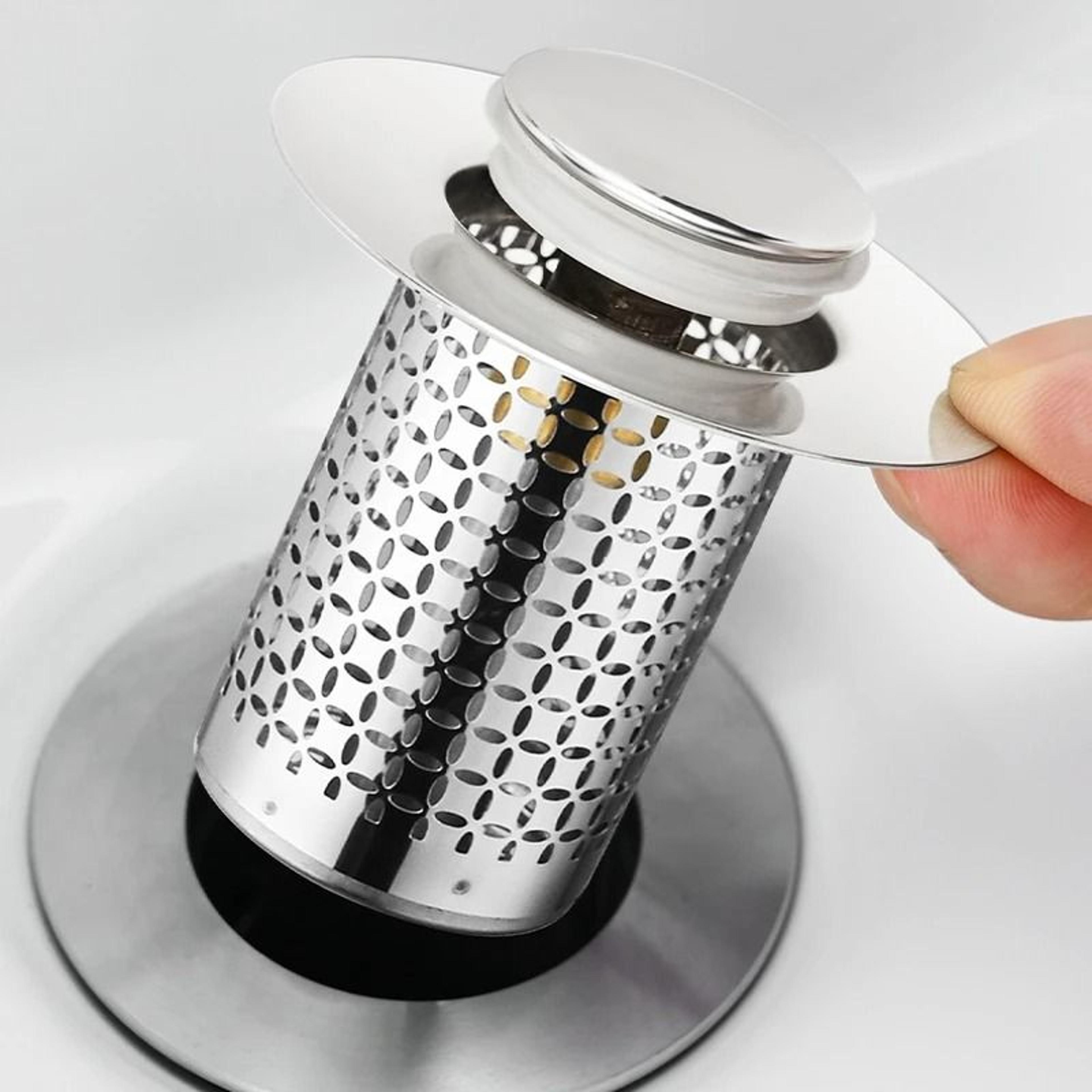stainless steel pop up sink stopper hair catcher drain filter