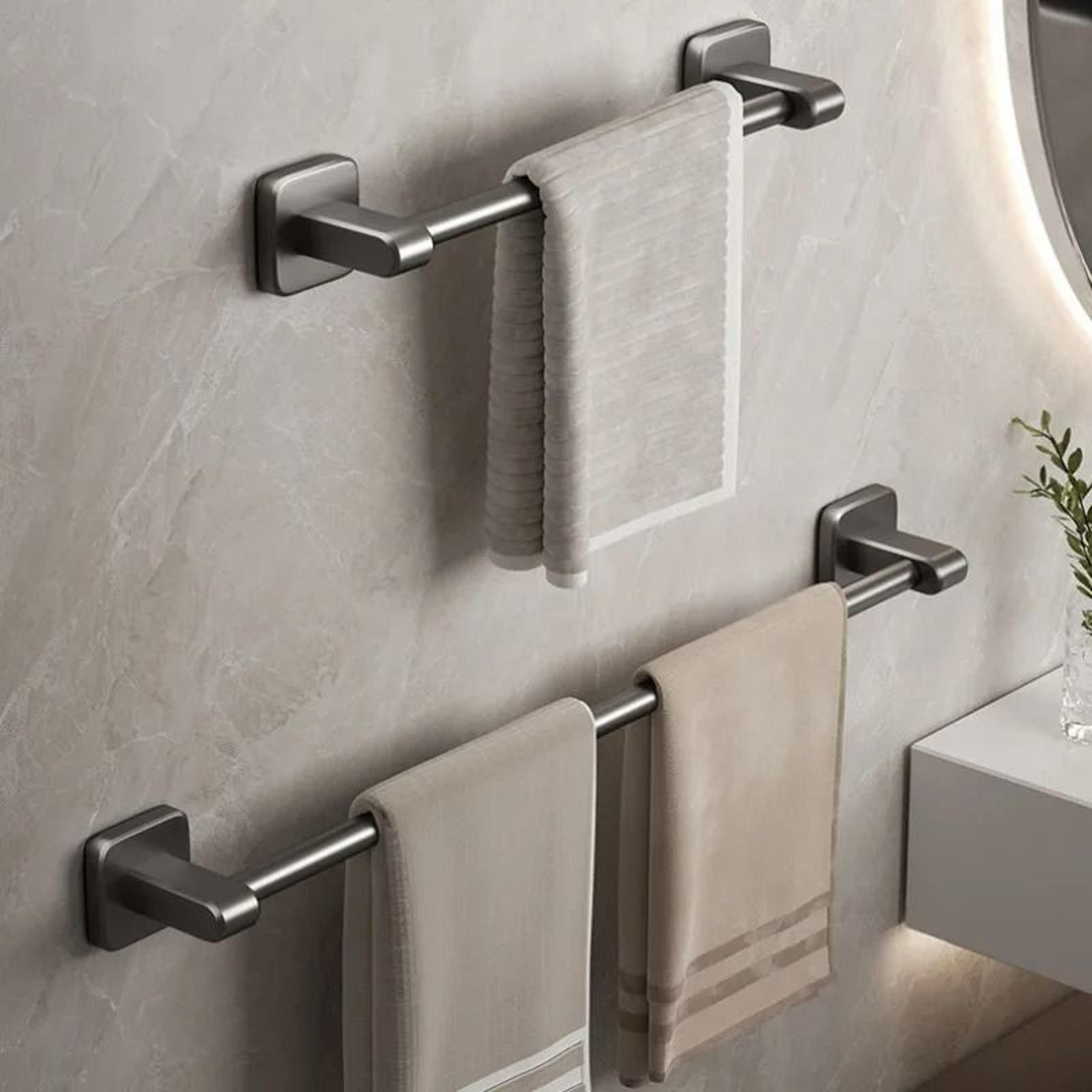 self-adhesive no-drill bathroom towel bar