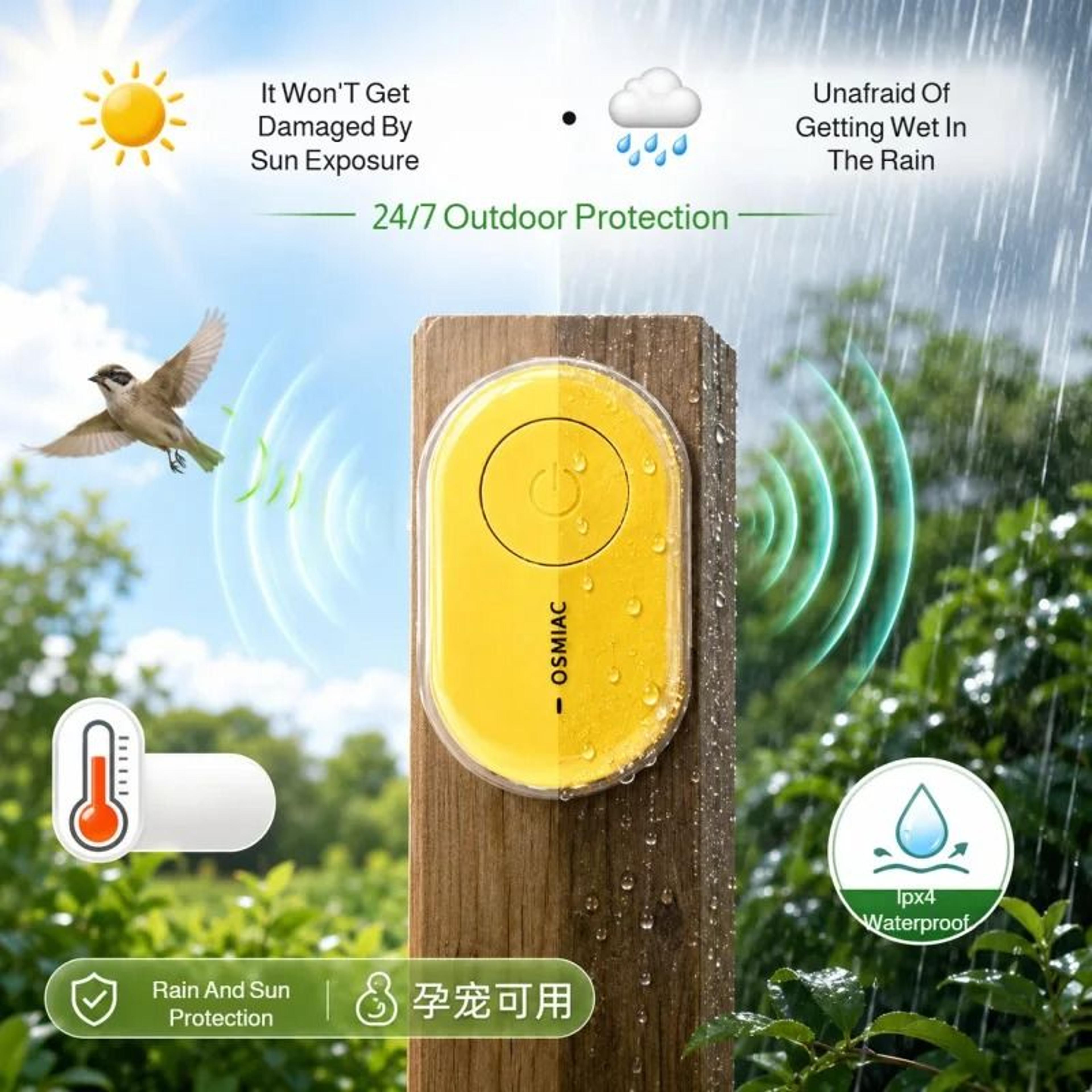 portable 3-mode ultrasonic insect and bird repeller