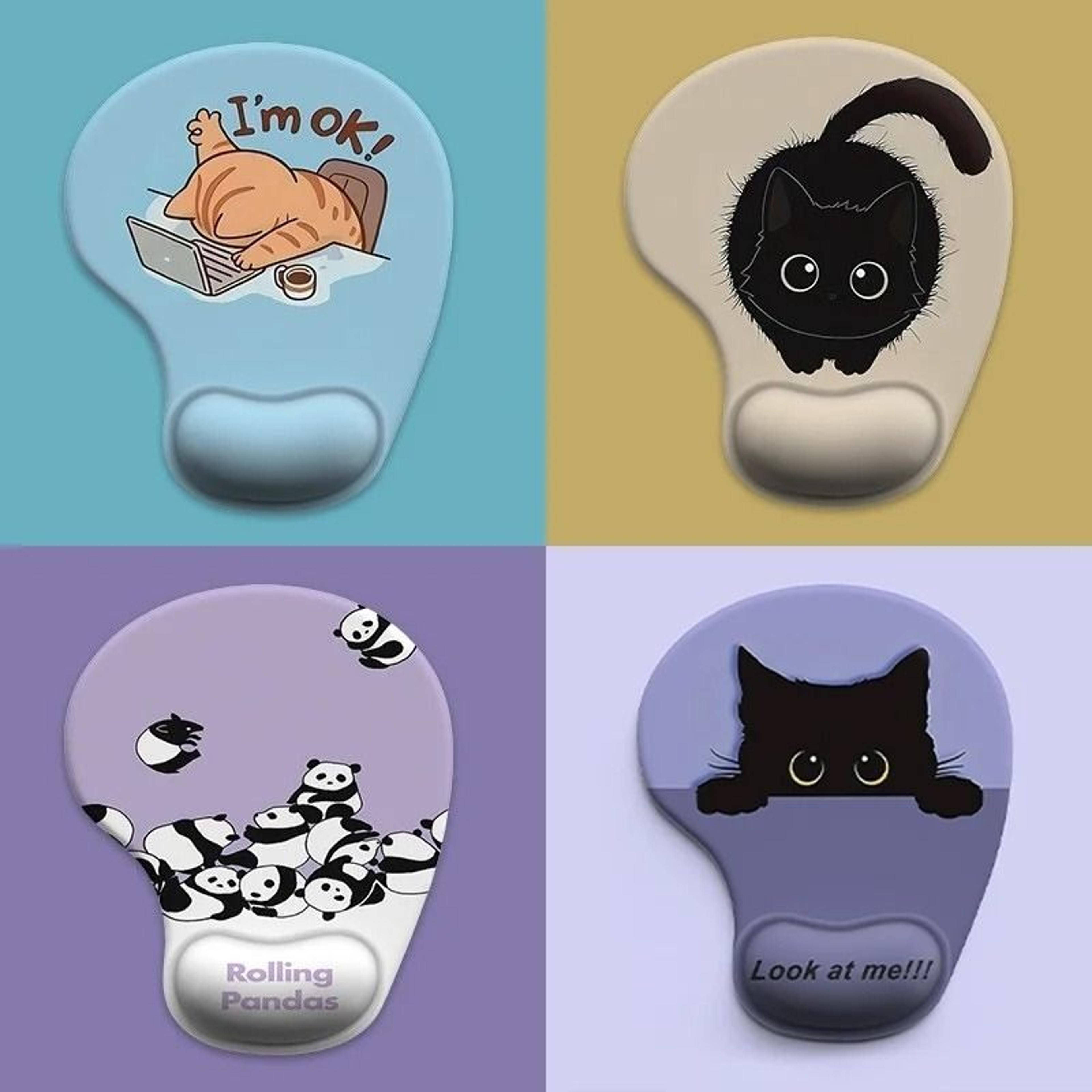 cute cartoon silicone mouse pad with ergonomic wrist support