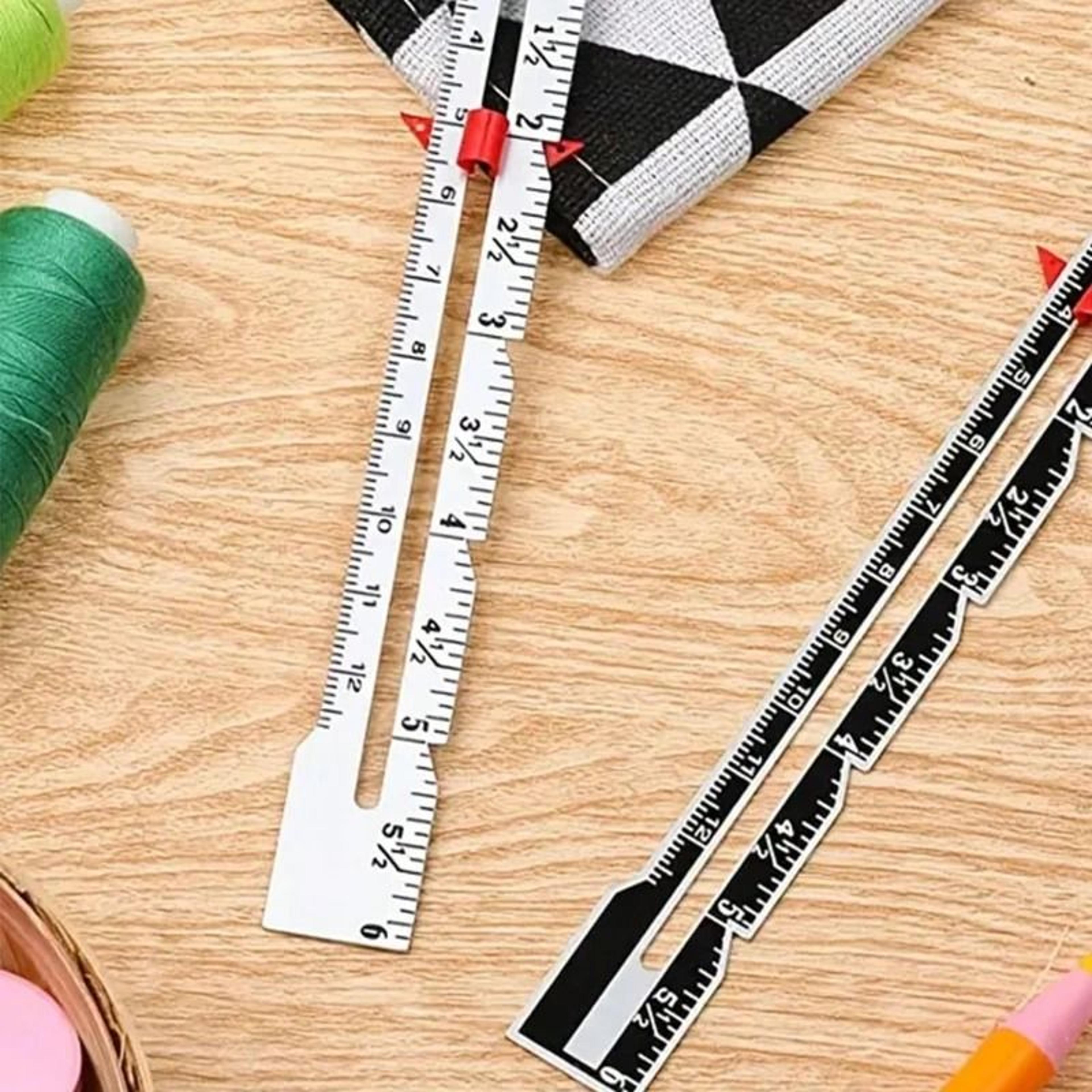 metal sliding sewing gauge for hems, seams and quilting