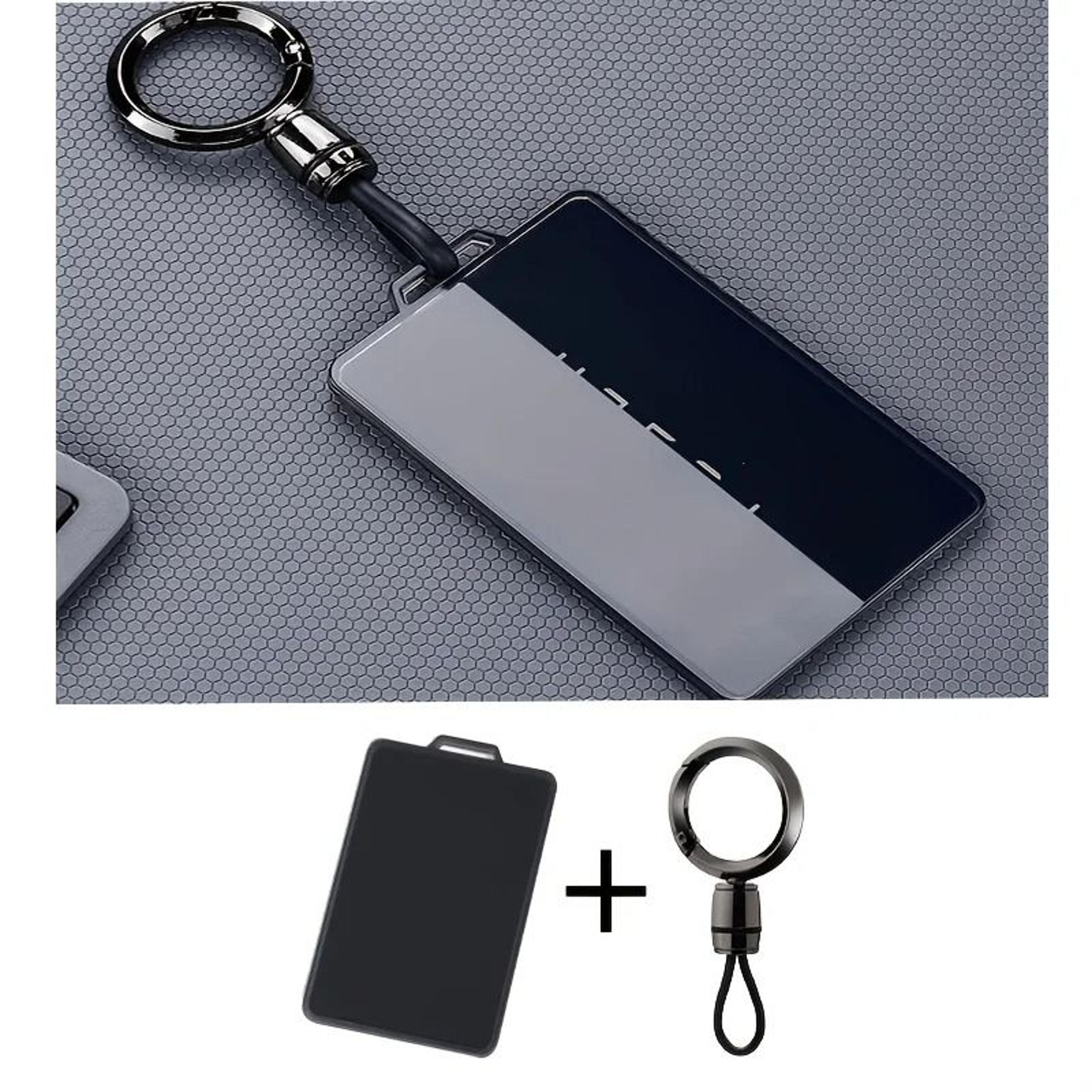 transparent tpu tesla key card holder with keychain
