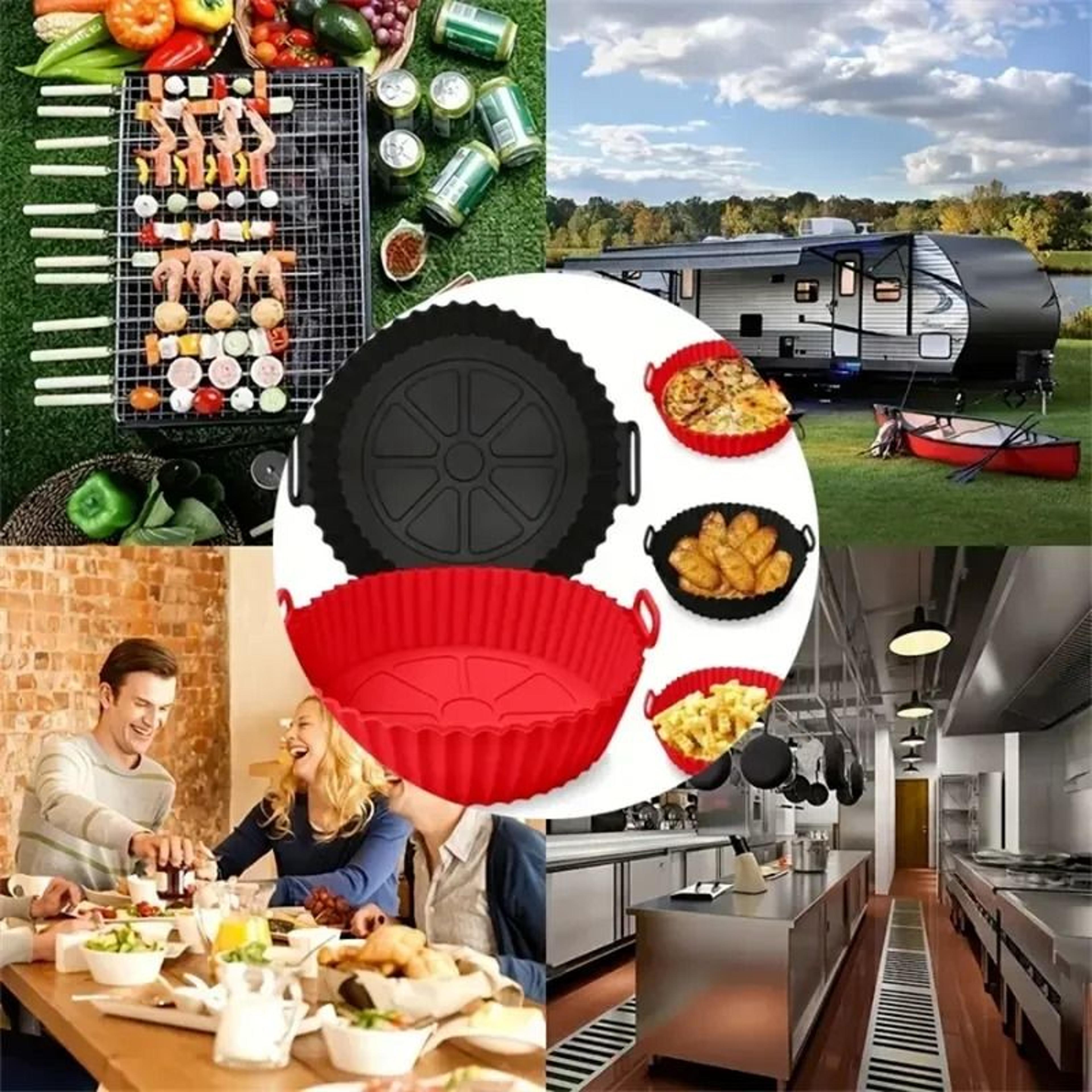 reusable silicone air fryer liner basket for easy cooking and cleanup