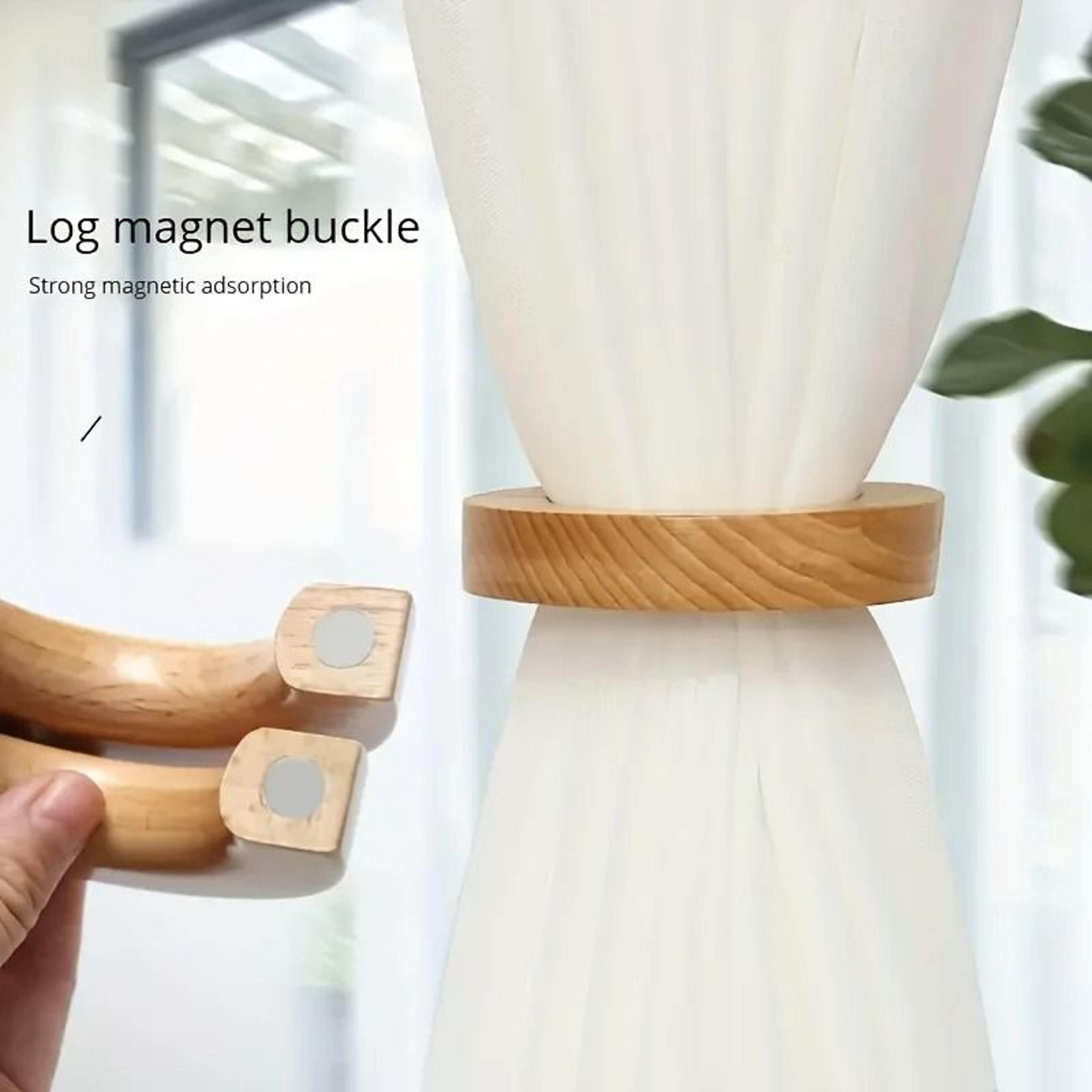 2pcs wooden magnetic curtain tiebacks for easy no-drill styling