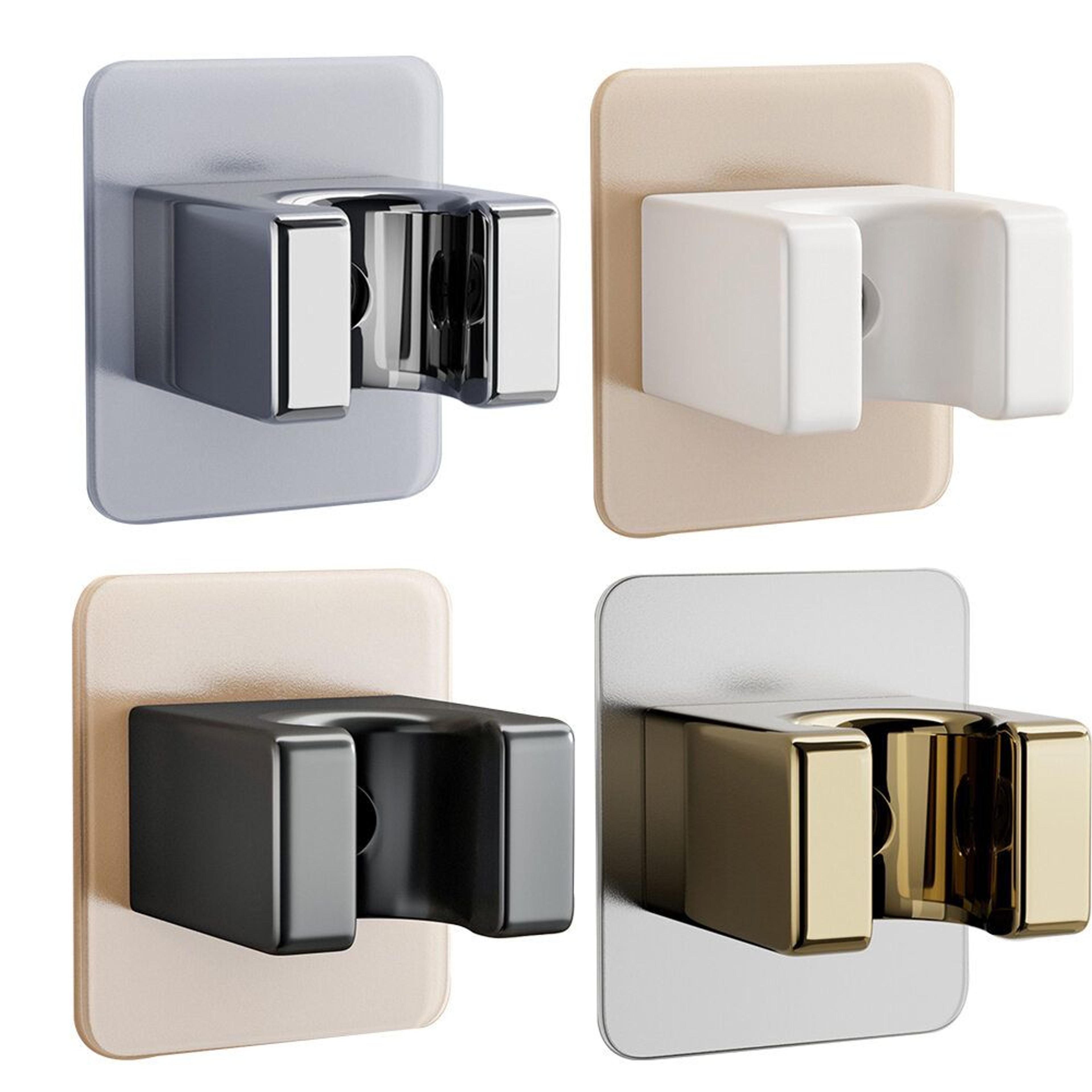 adjustable no drill shower head holder waterproof adhesive wall bracket for handheld showers