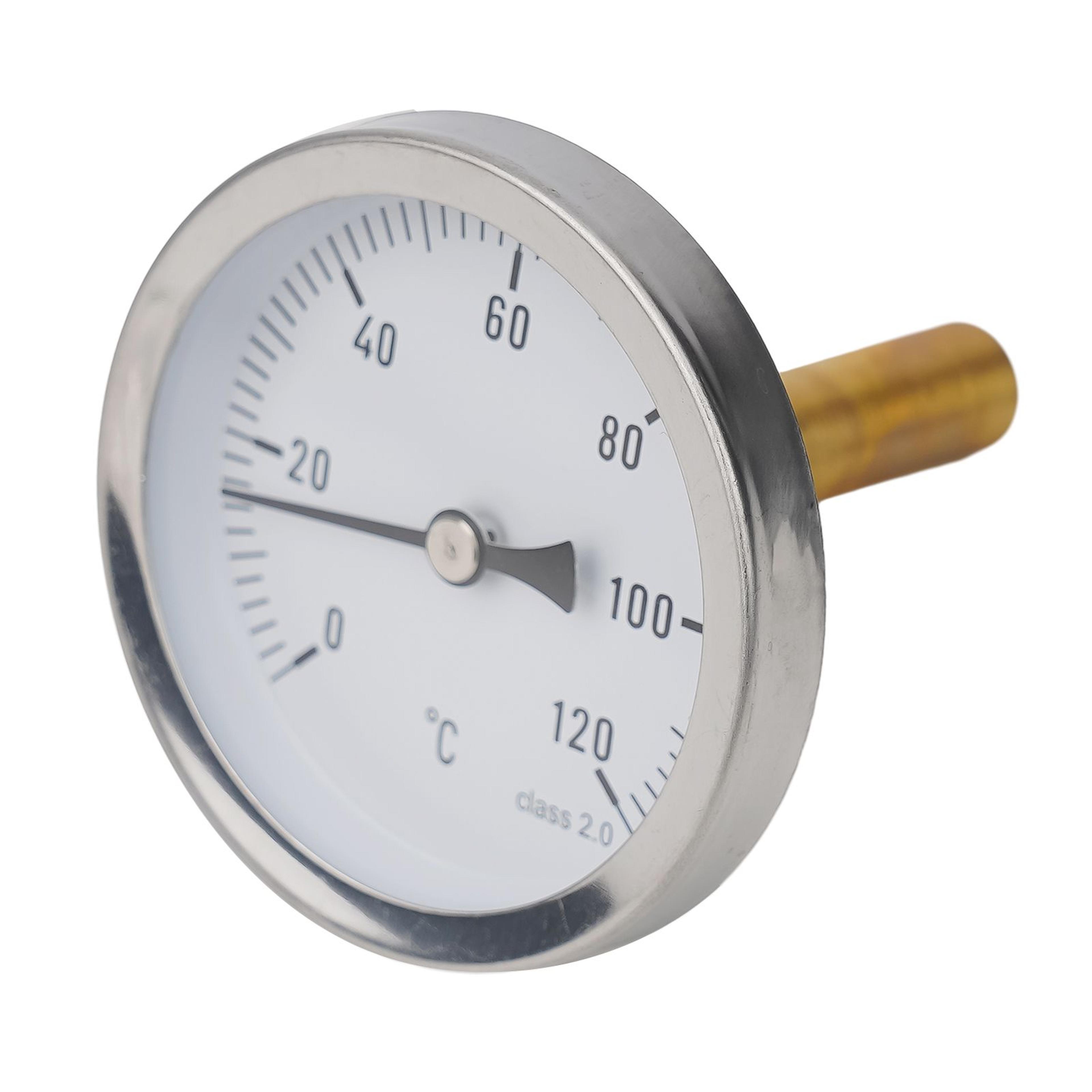 120°c stainless steel temperature gauge 1/2" screw-in thermometer with copper probe