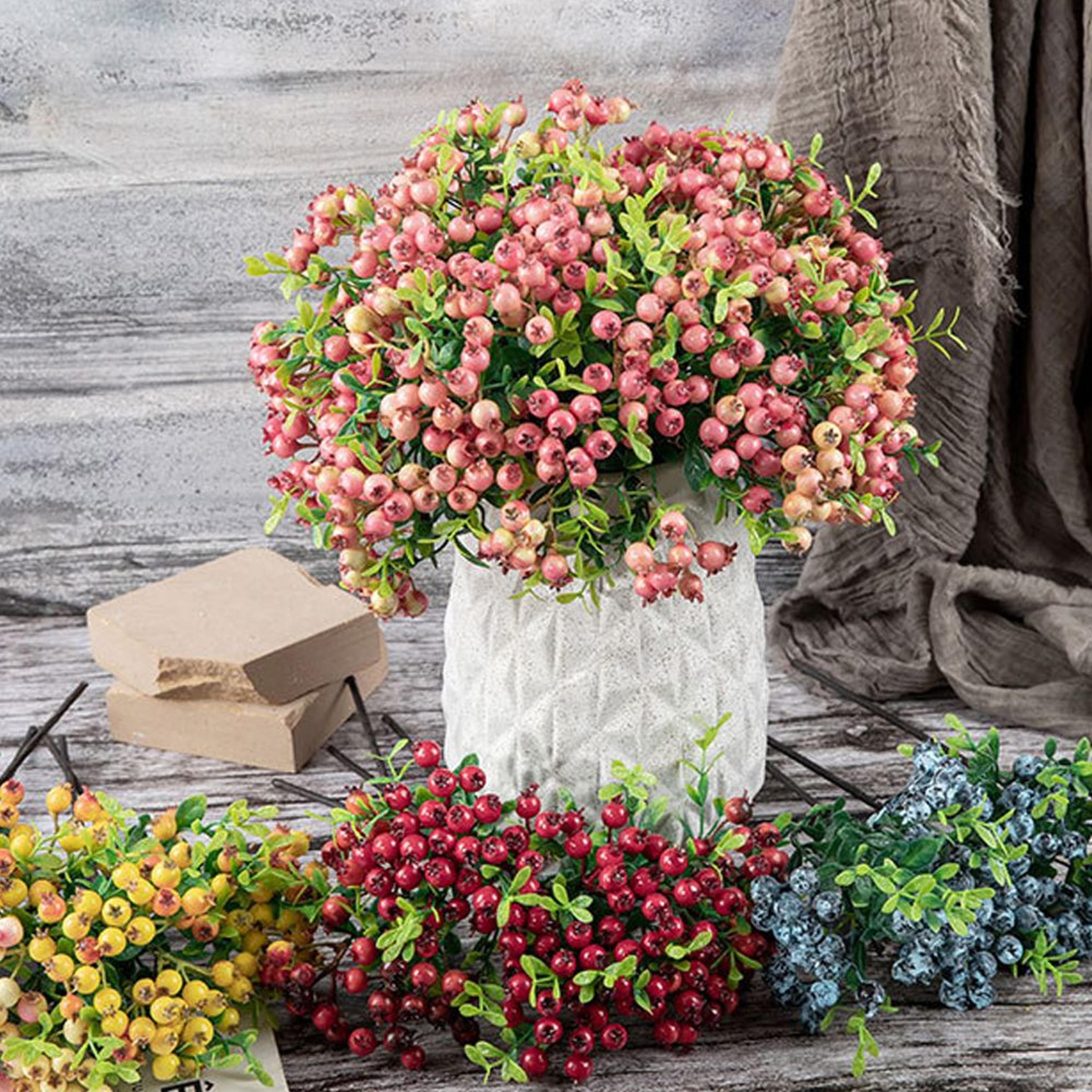 decorative artificial berry stems for diy flower arrangements and holiday decor