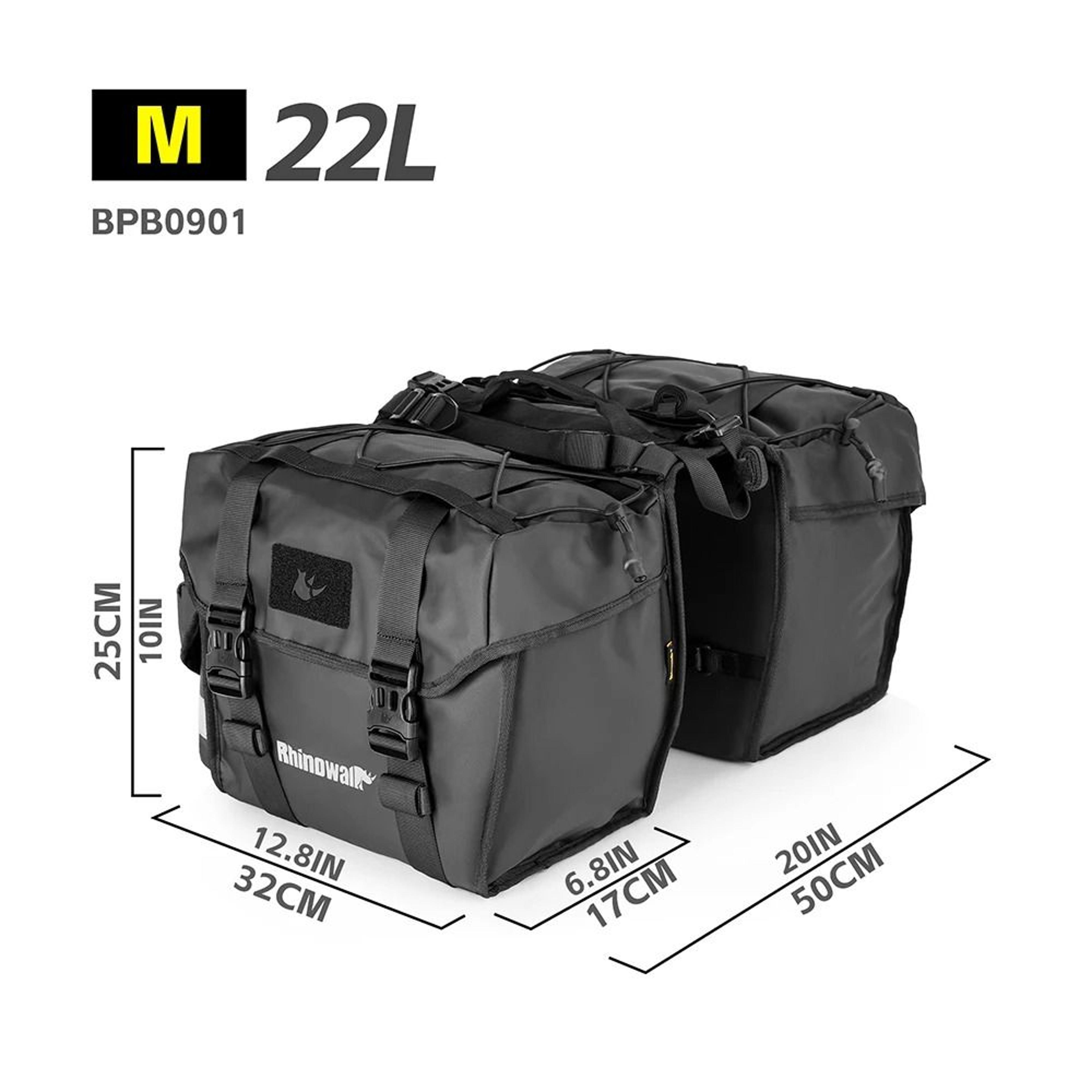 rhinowalk bike pannier bag 22l 40l 50l waterproof double-side saddlebag