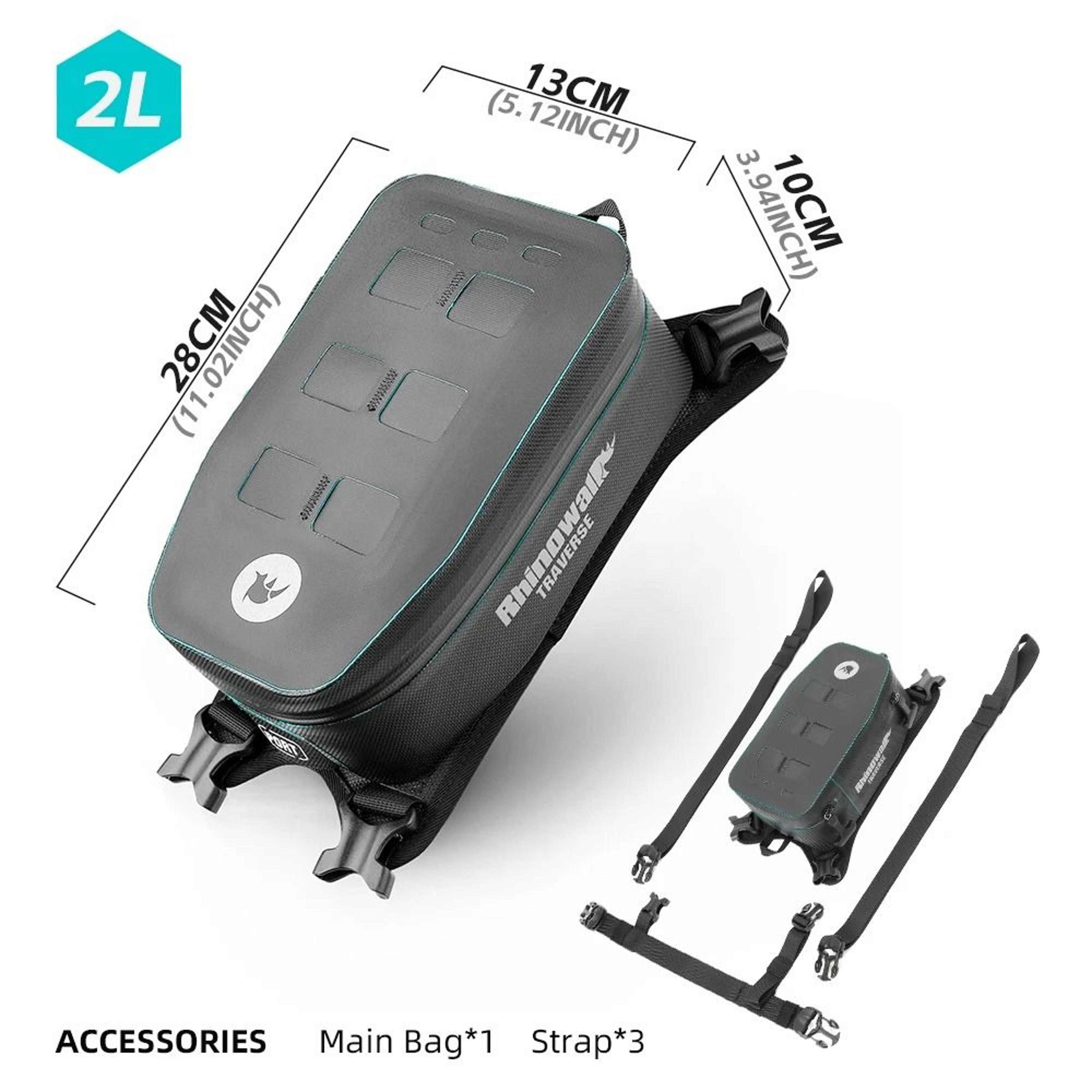 2l waterproof motorcycle tank bag with molle storage panel