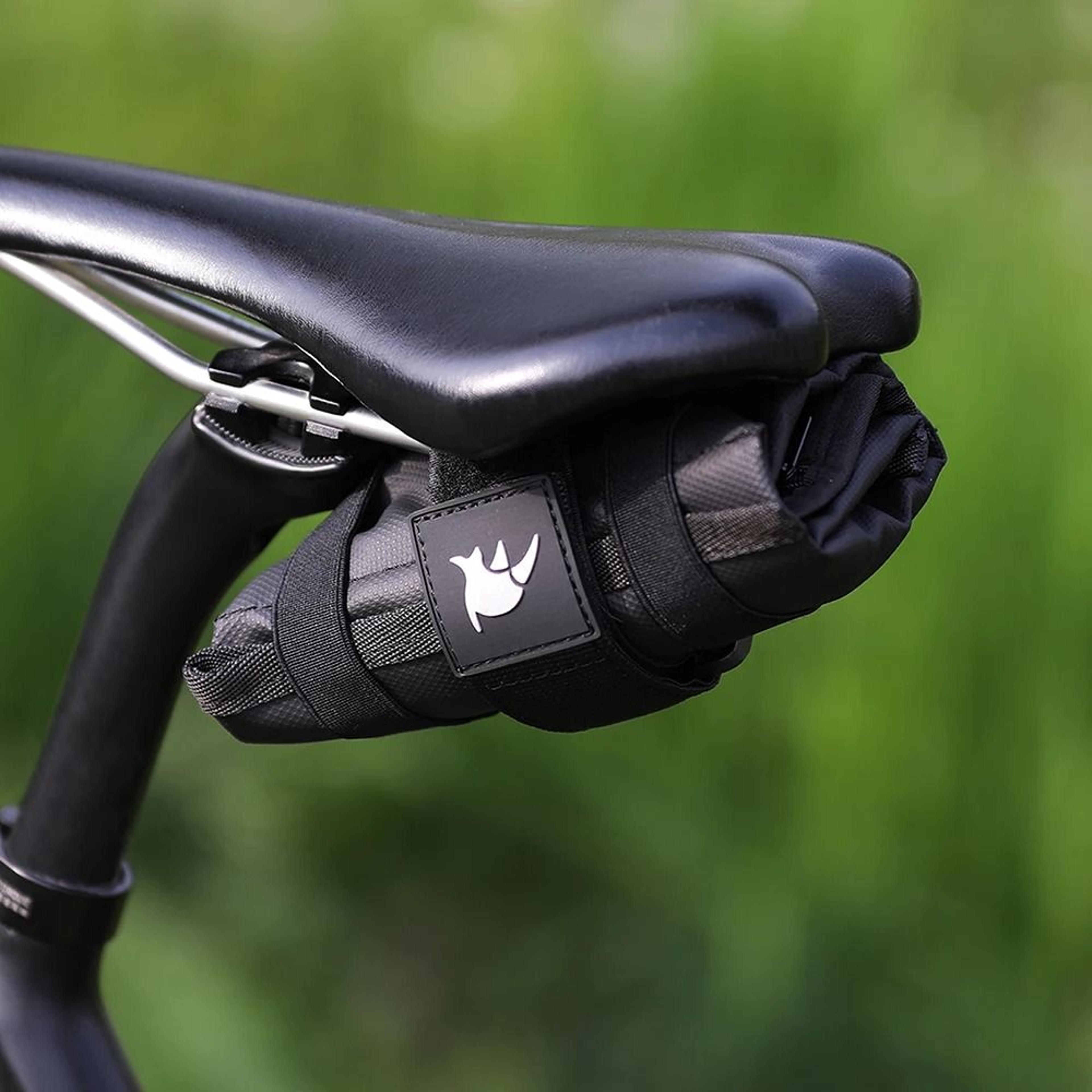 compact bike tool bag burrito pouch for frame and saddle storage