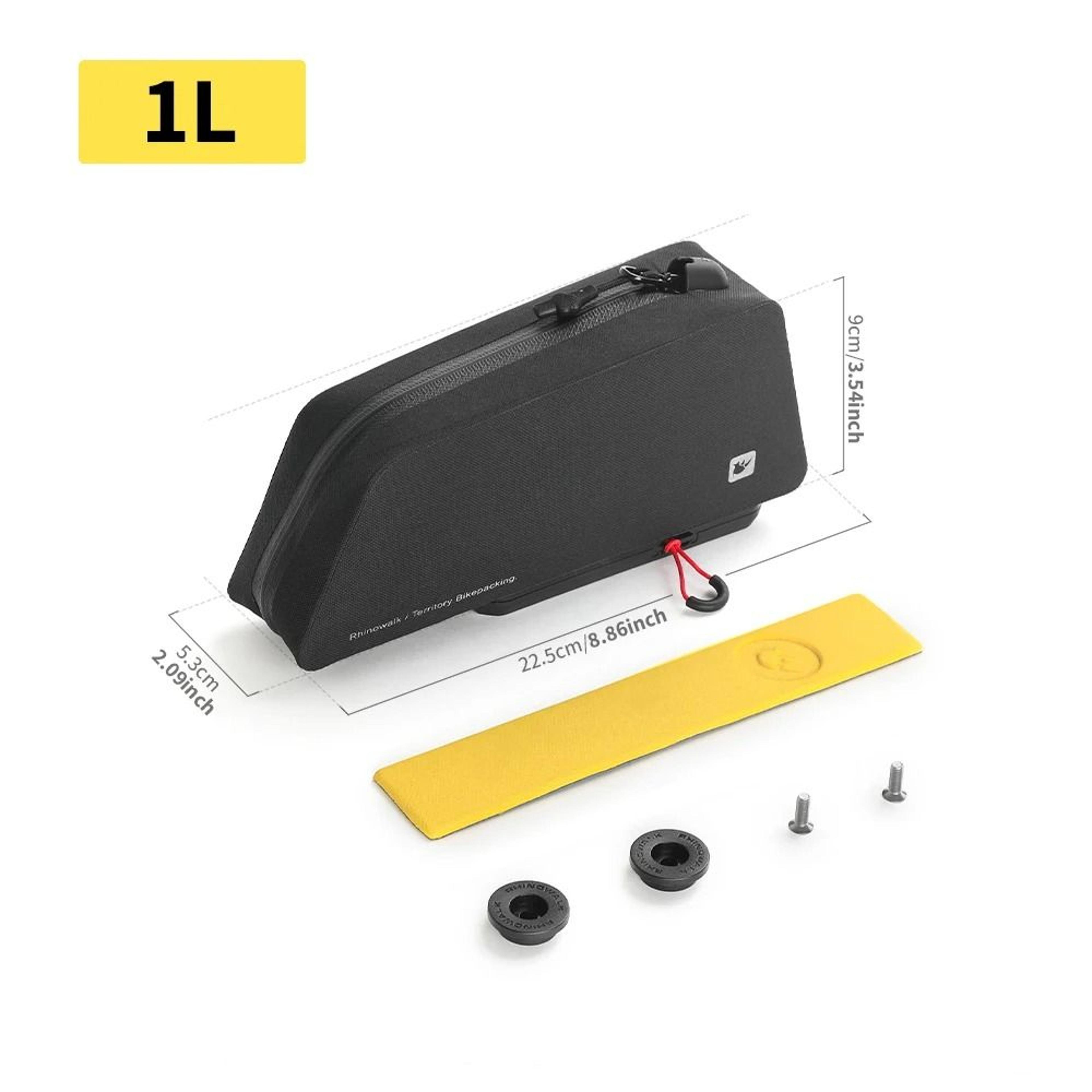 1l quick release bike top tube bag waterproof frame storage pack