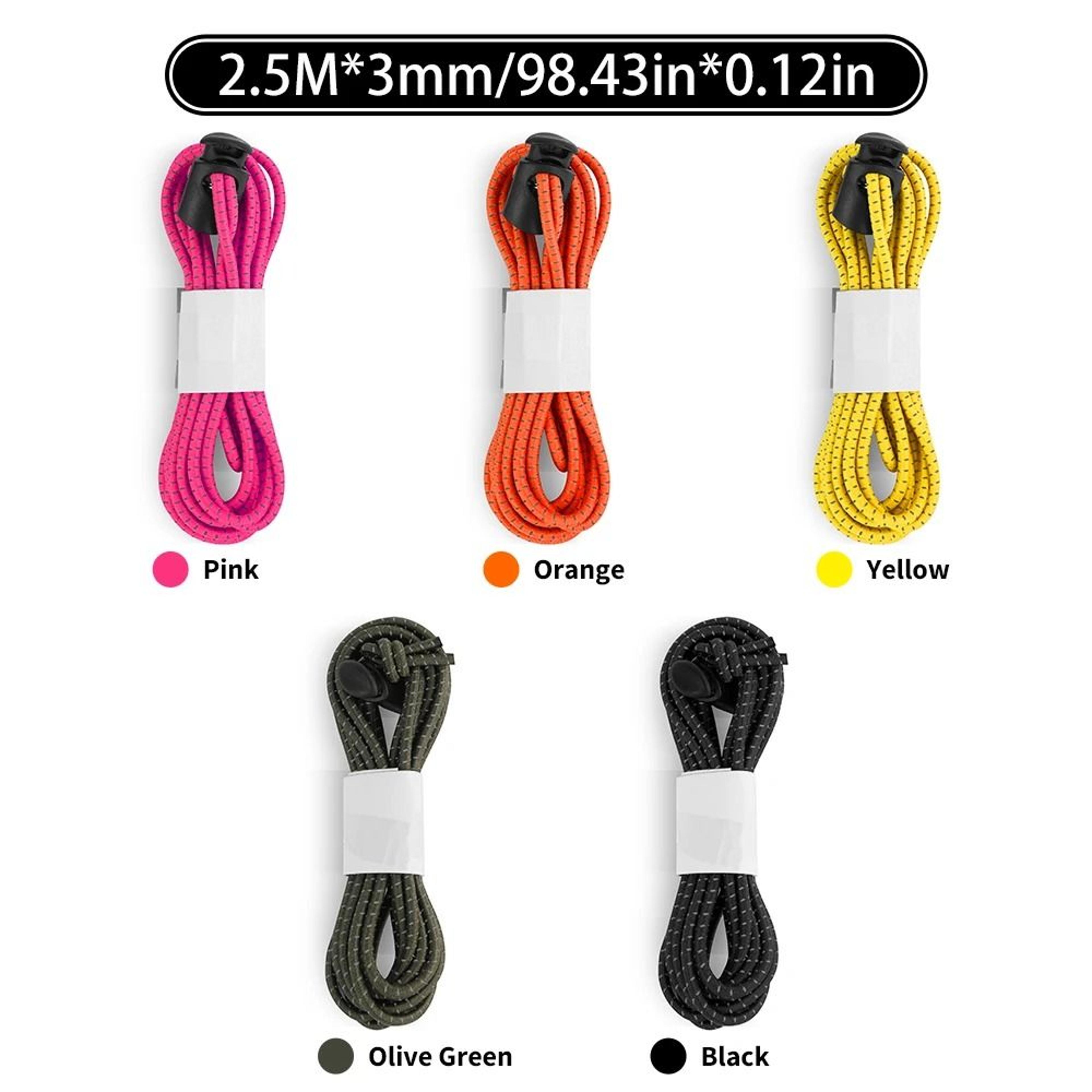 2.5m reflective elastic cord 3mm bike and motorcycle gear strap