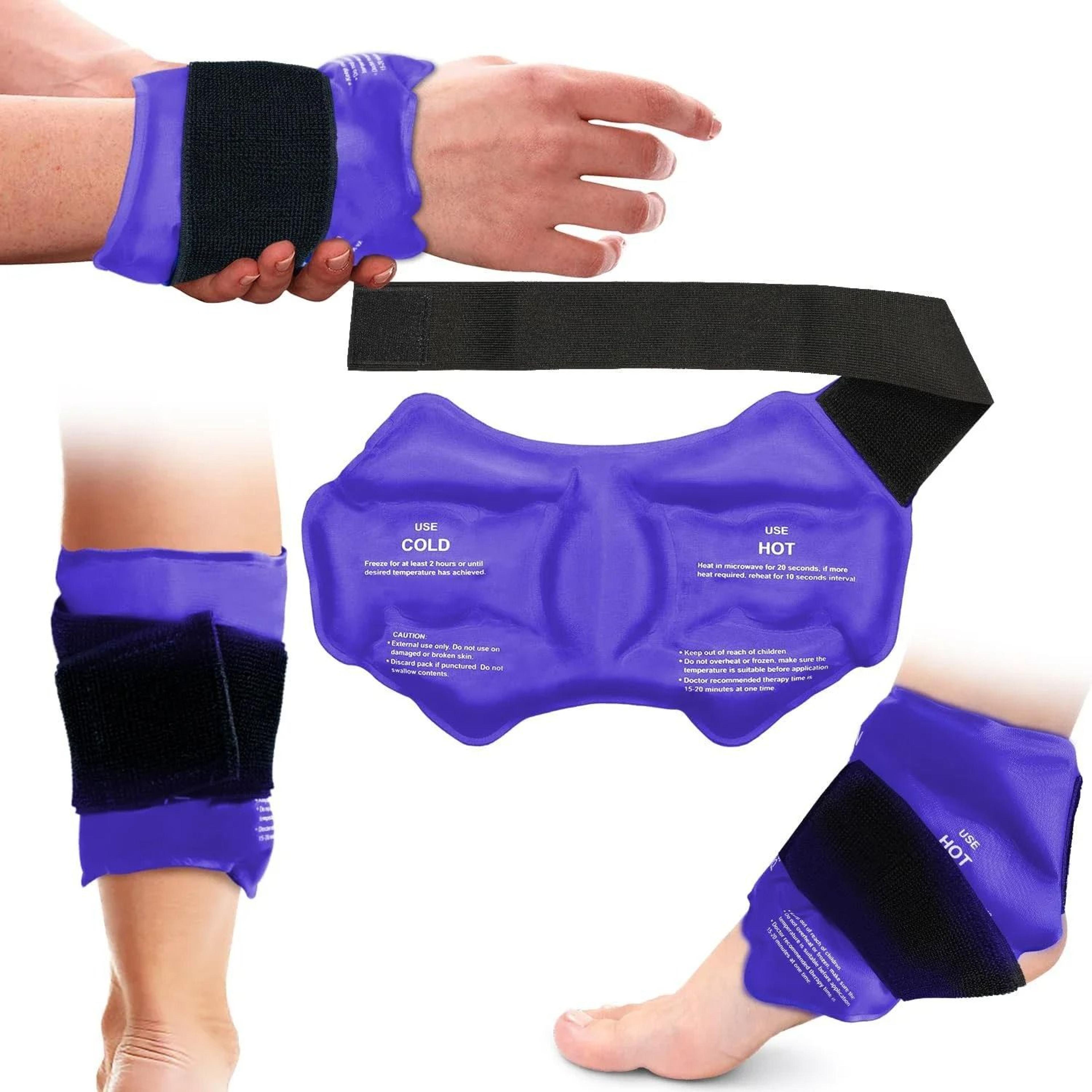 reusable ankle ice pack wrap for hot and cold compression