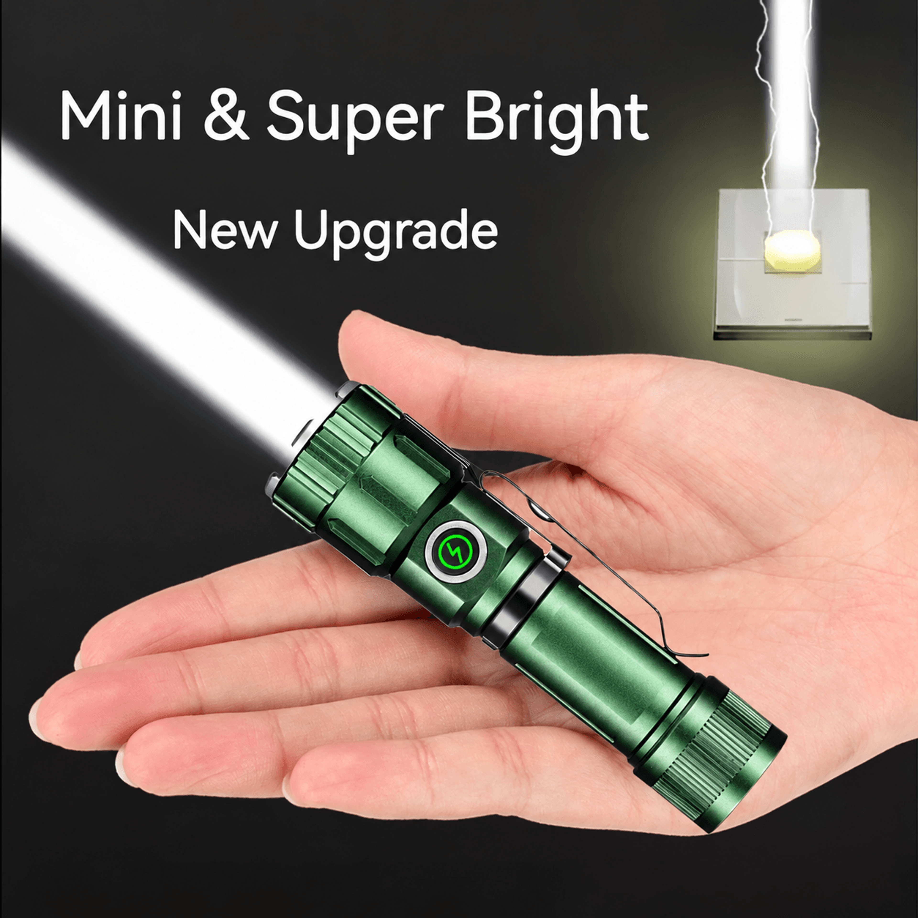 compact rechargeable mini flashlight with zoom beam and magnetic base
