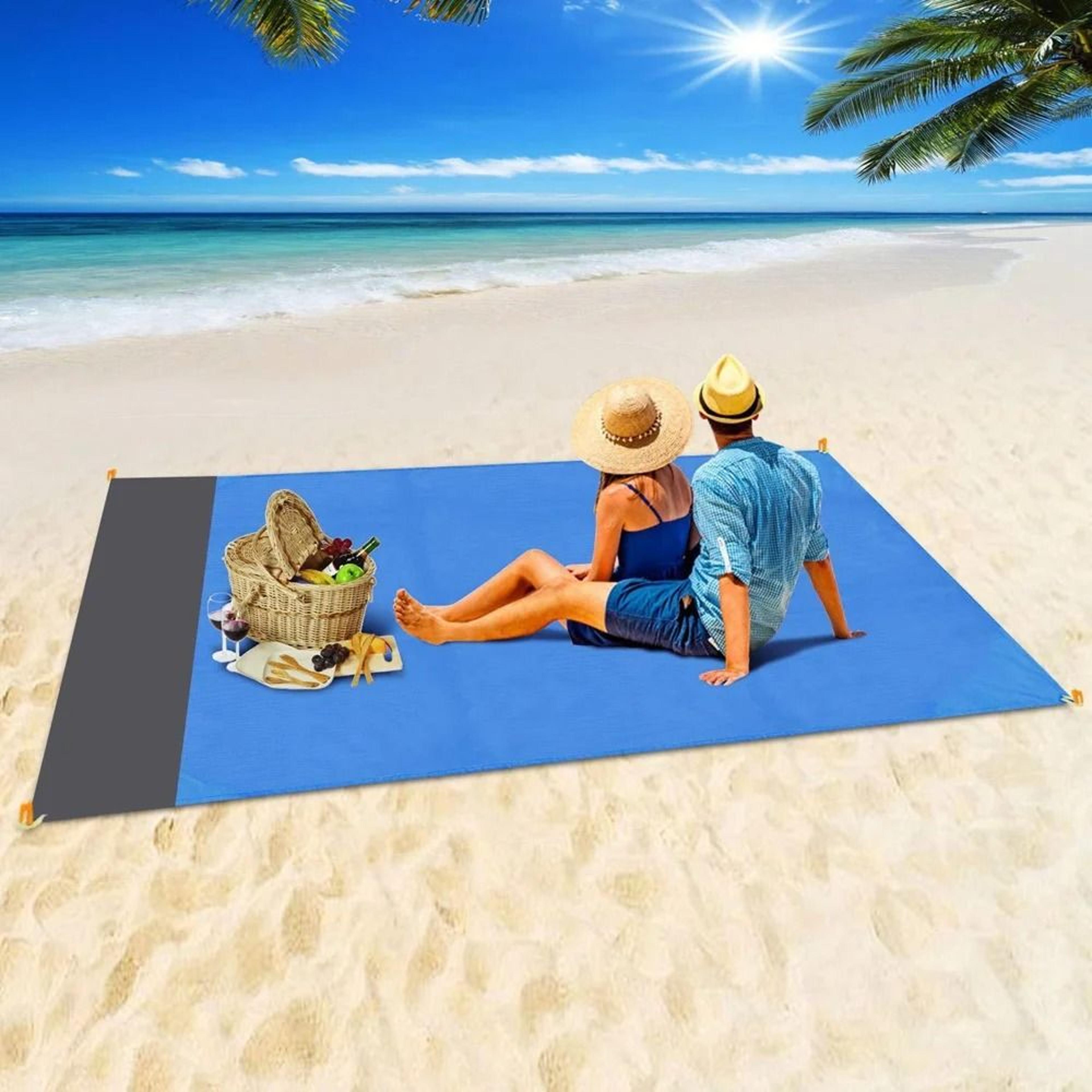oversized sandproof beach blanket waterproof windproof picnic mat with pocket