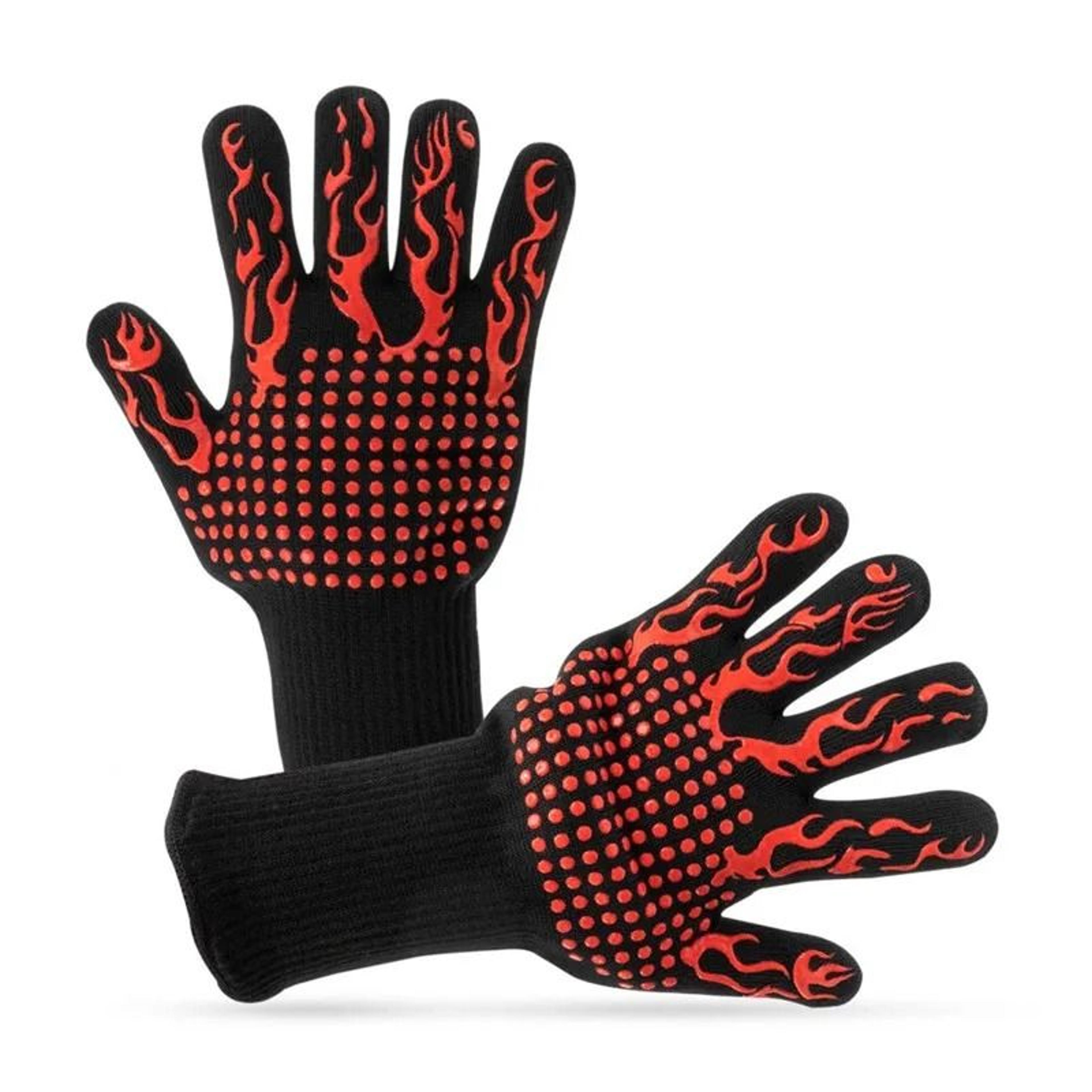 1472°f heat resistant bbq gloves non-slip silicone grill and oven mitts