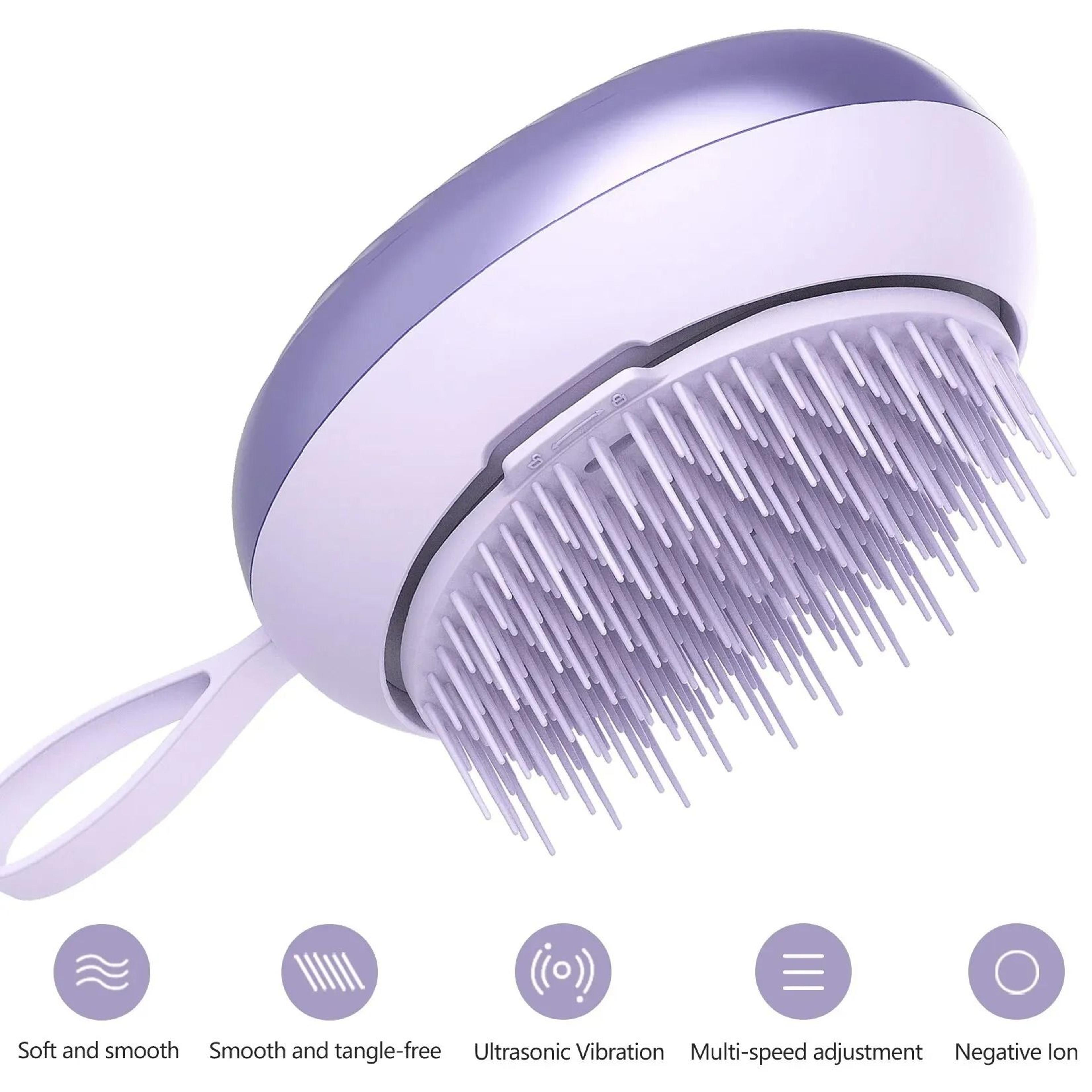electric negative ion massage comb dual vibration detangling hair brush