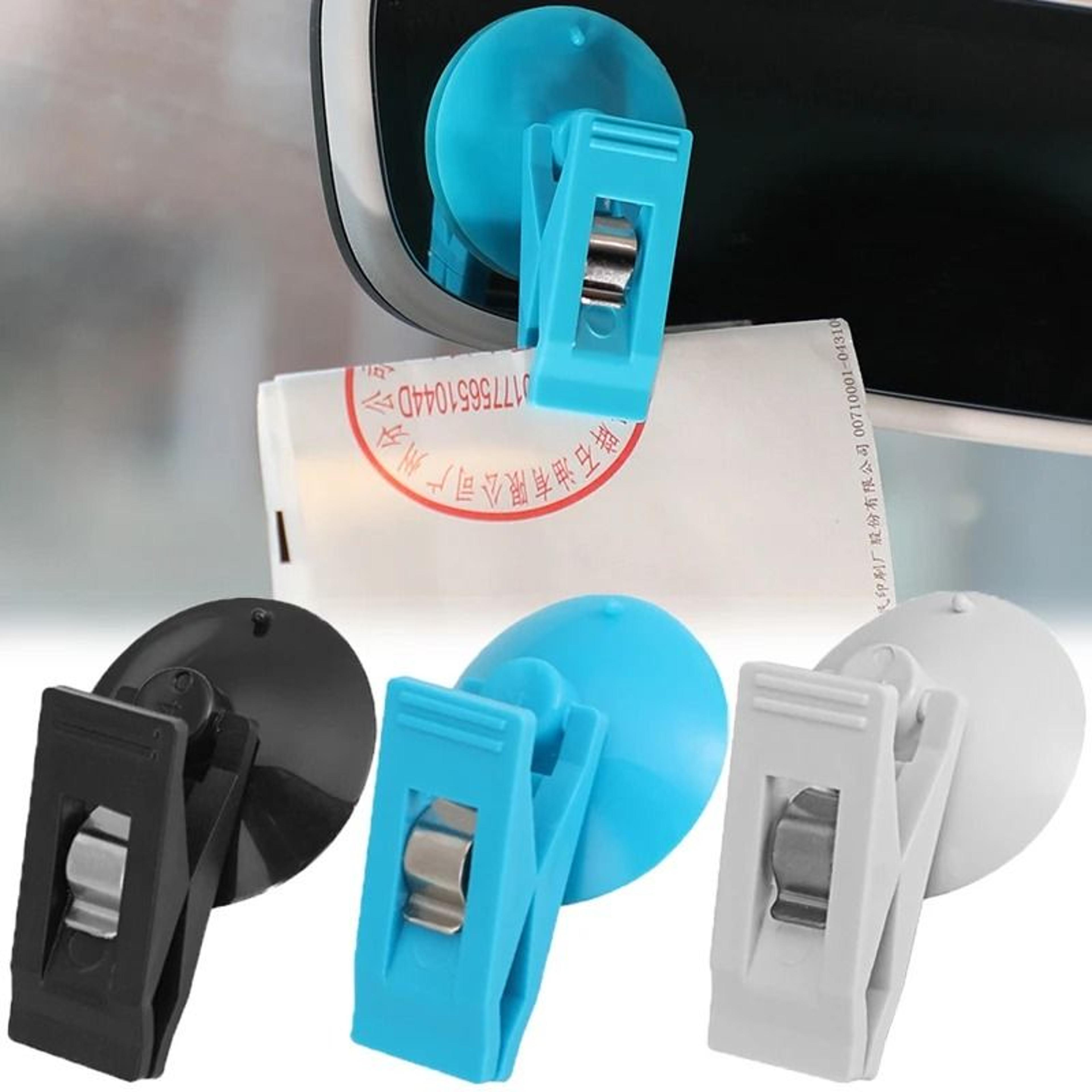 2/4pcs car suction cup clips removable window ticket and card holders