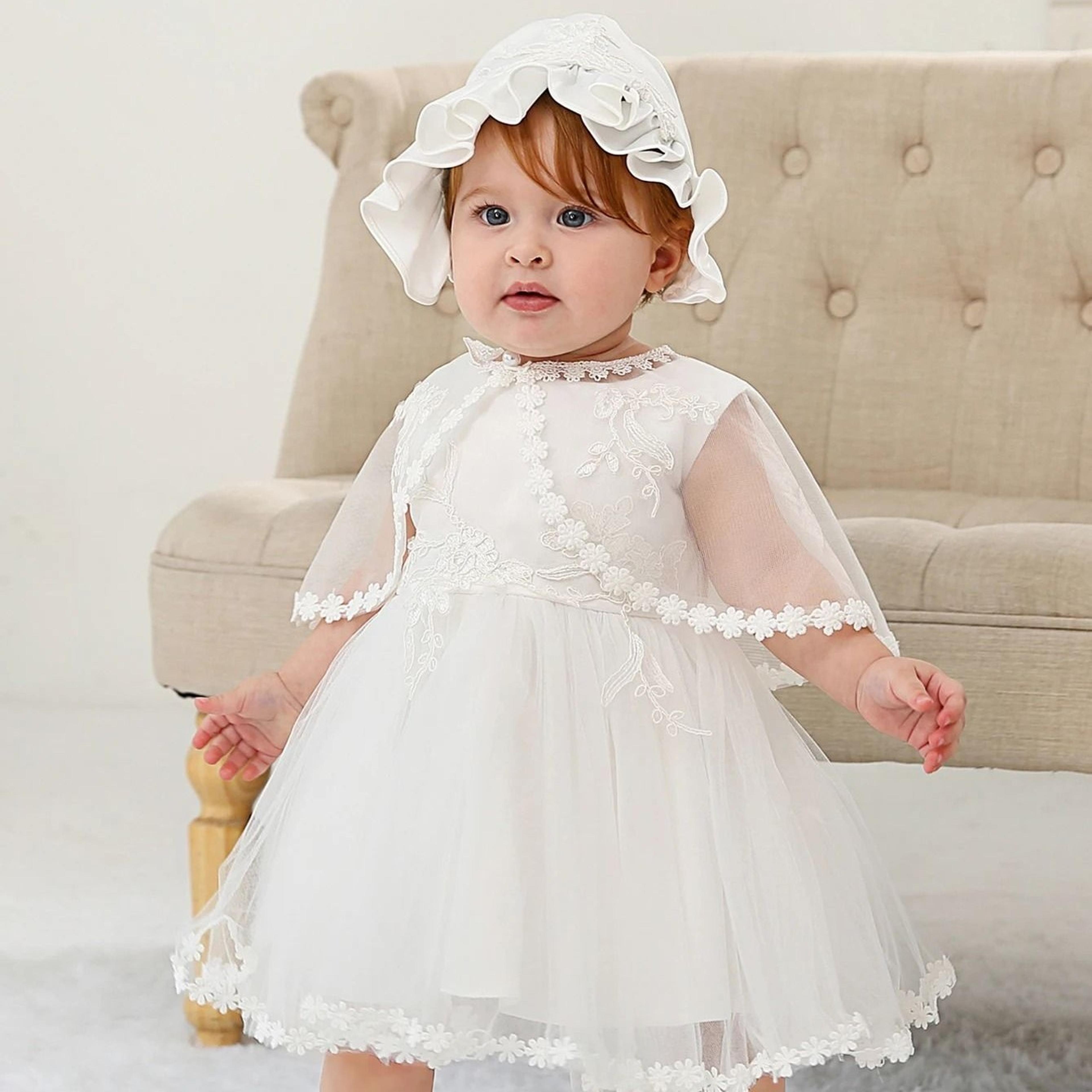 baby girl princess dress set with floral lace hooded cloak