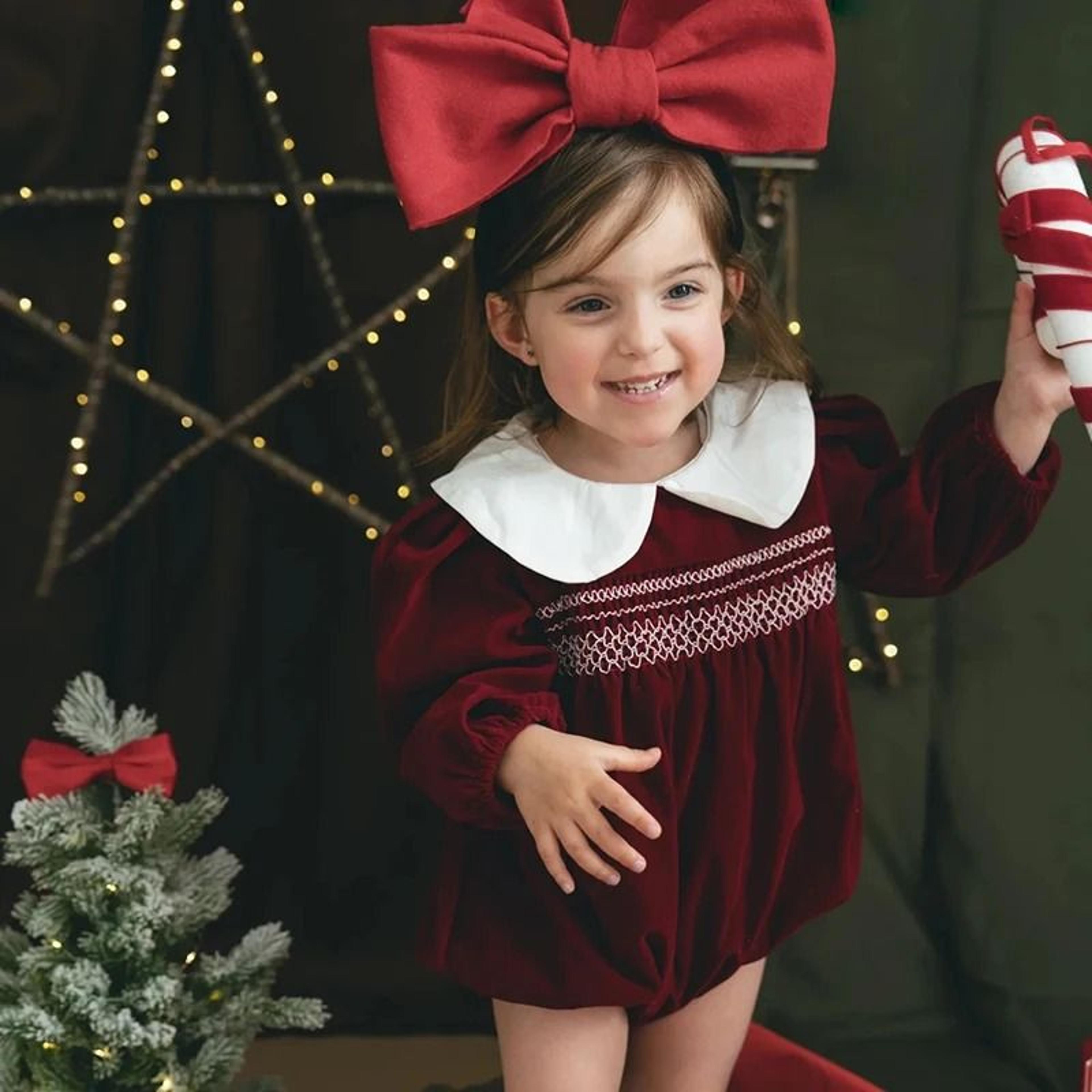 baby girl christmas princess romper holiday party outfit