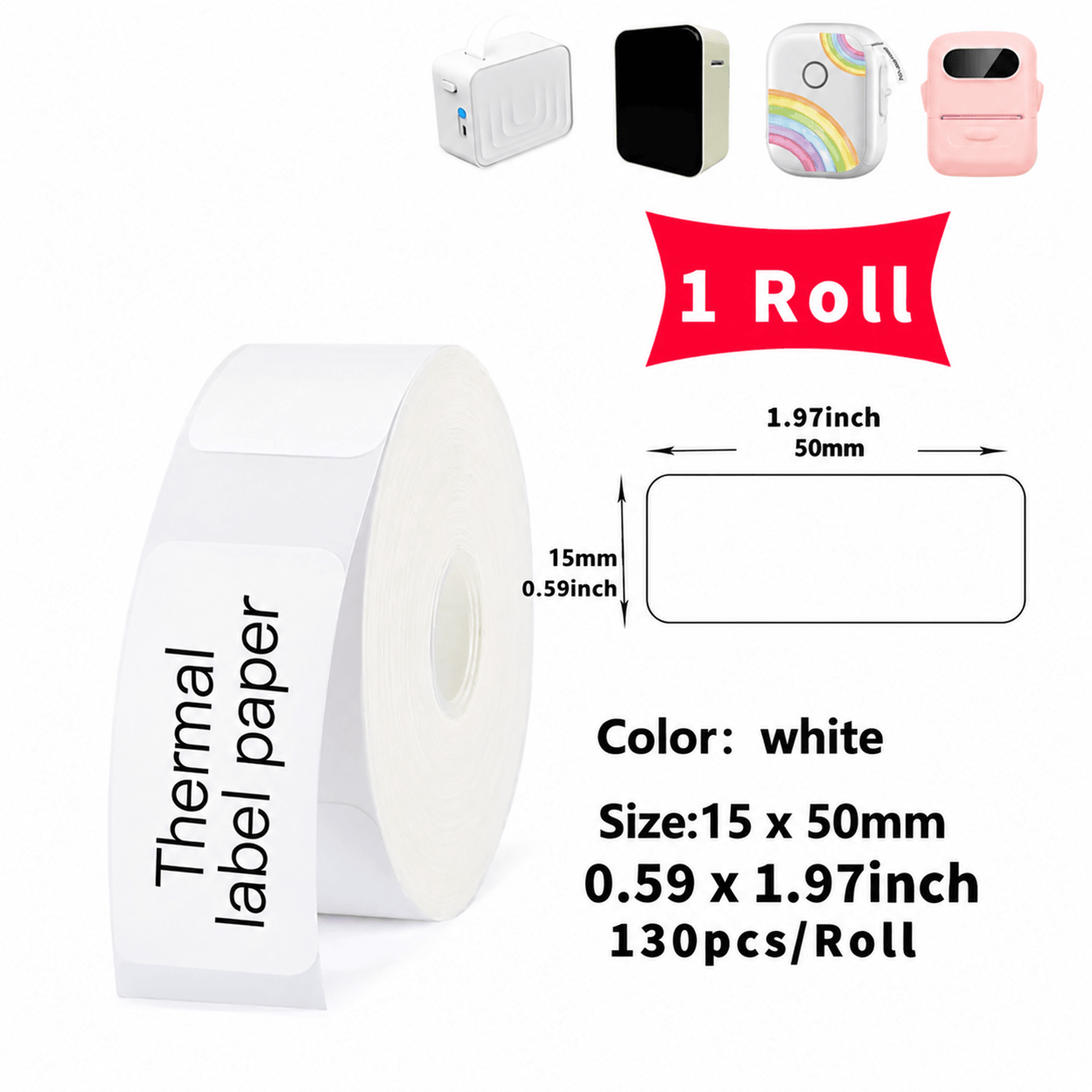 self adhesive thermal label stickers mini printer paper rolls