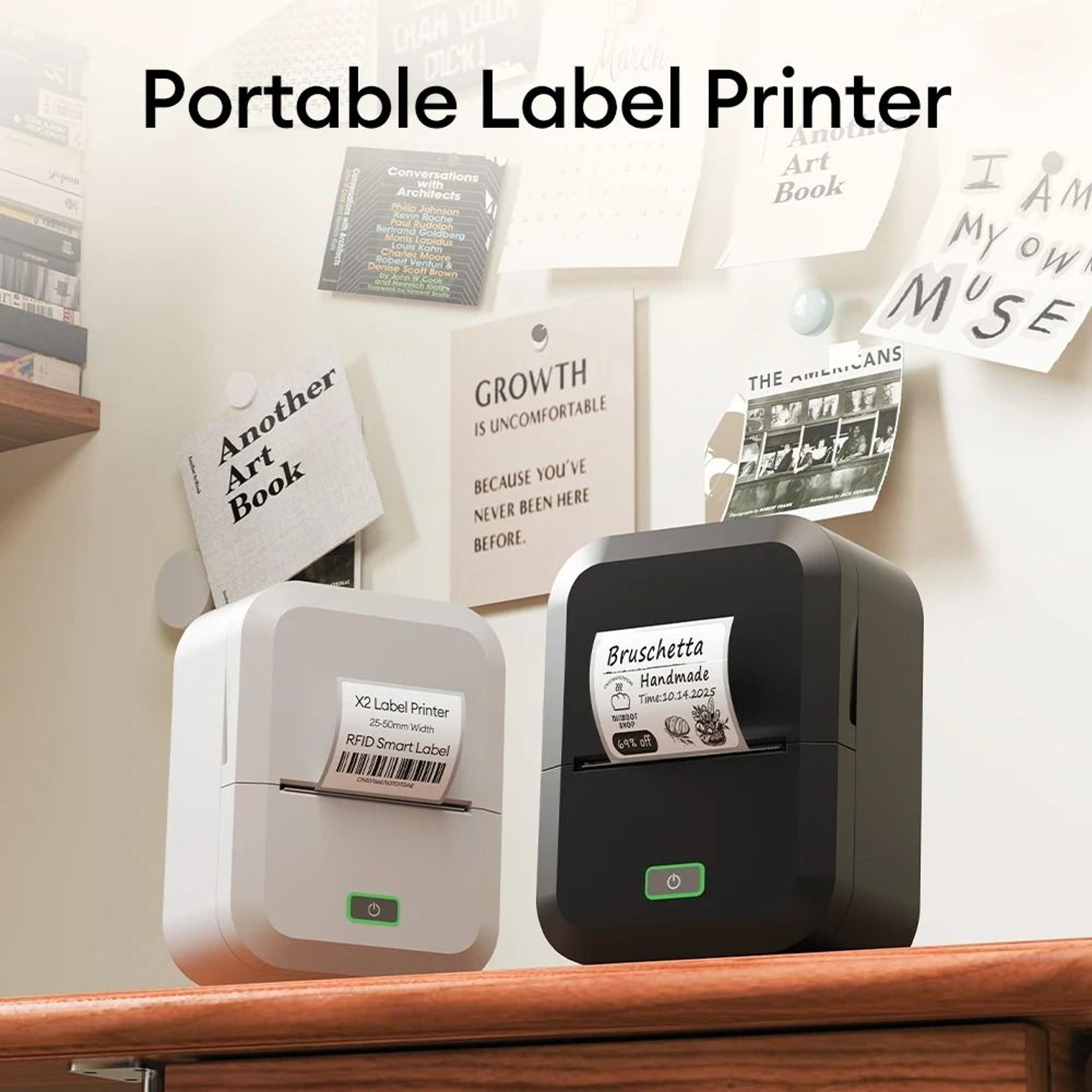 x2 mini wireless bluetooth thermal label printer