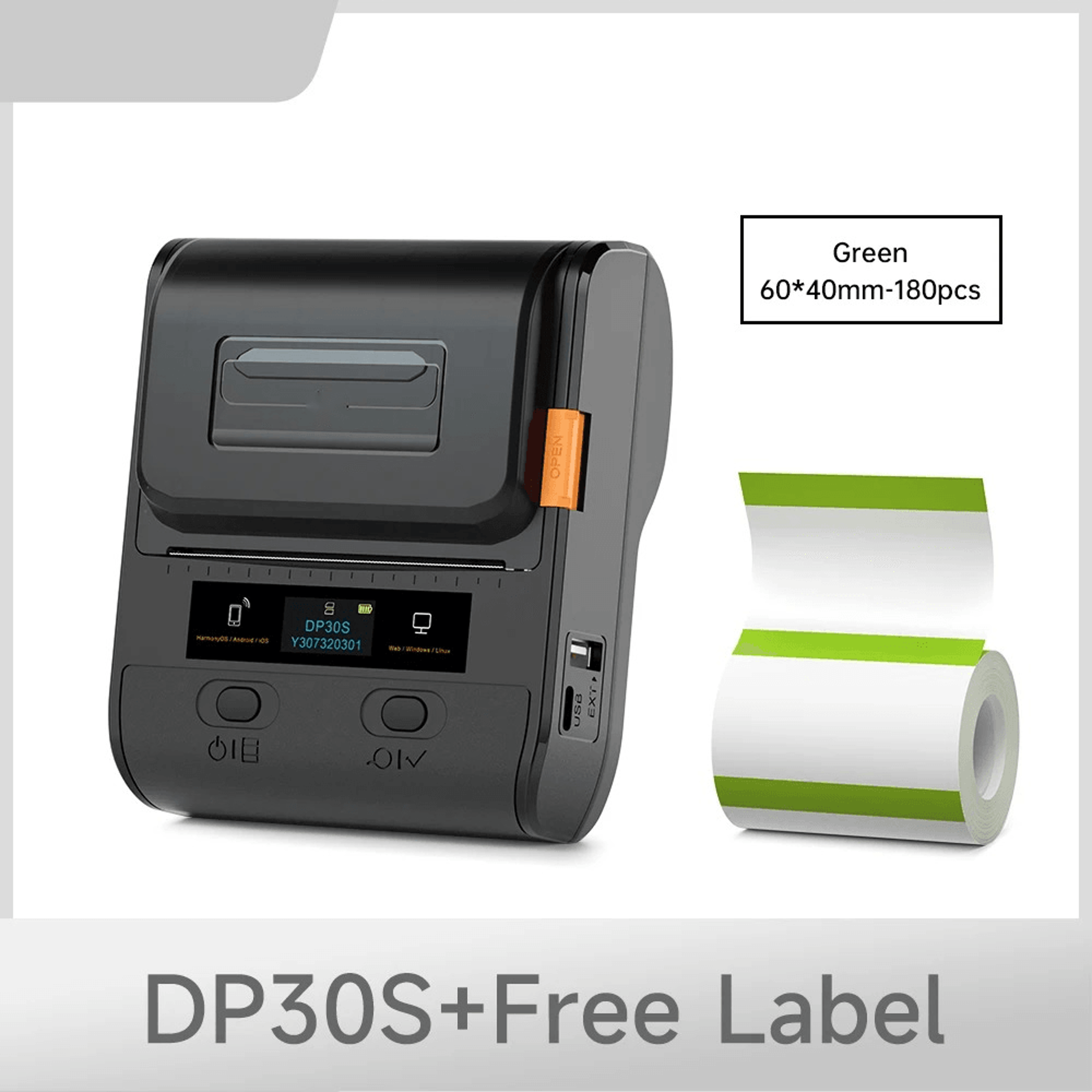 portable dp30s bluetooth thermal label printer – wireless inkless sticker maker