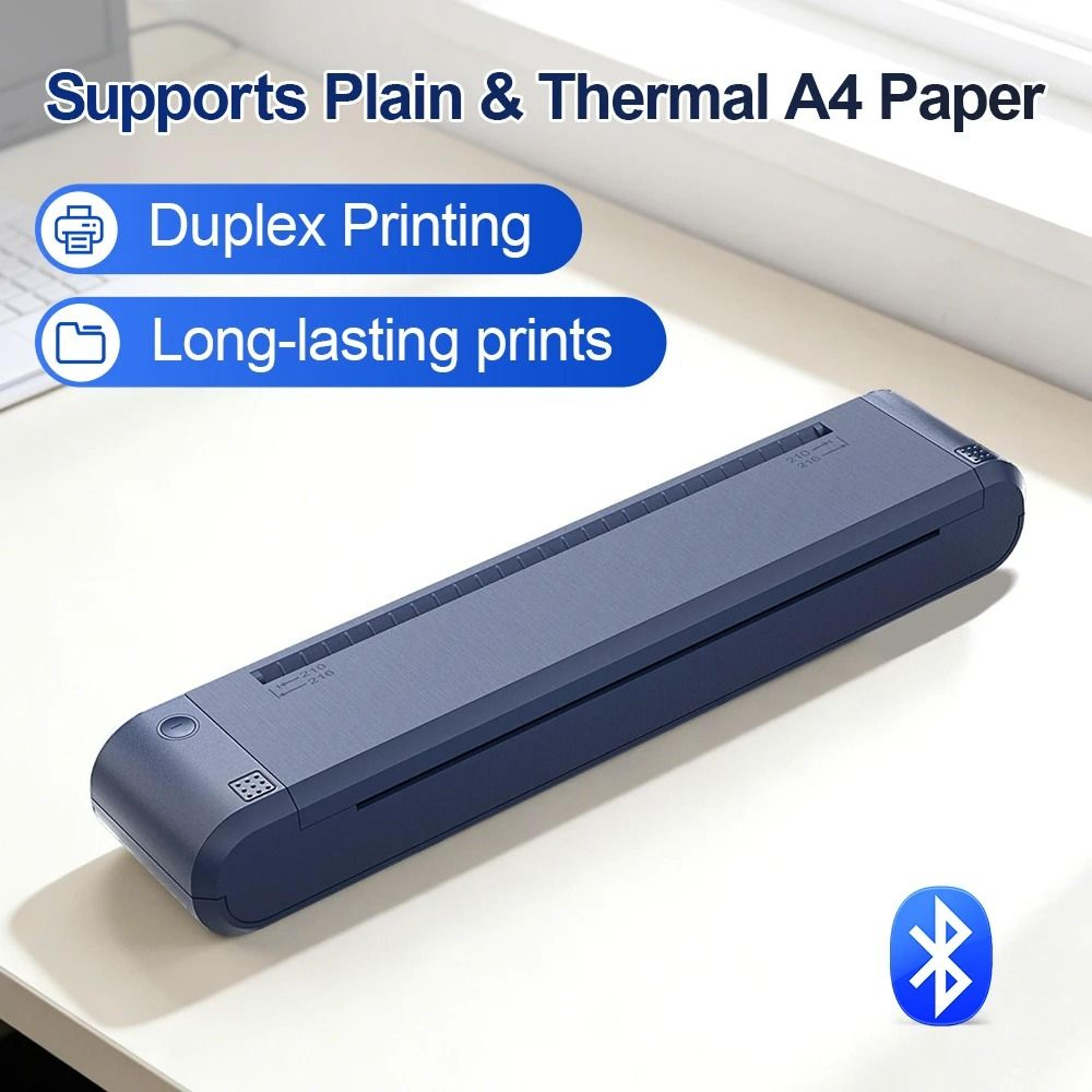 portable a4 bluetooth thermal transfer printer – wireless double-sided document printer