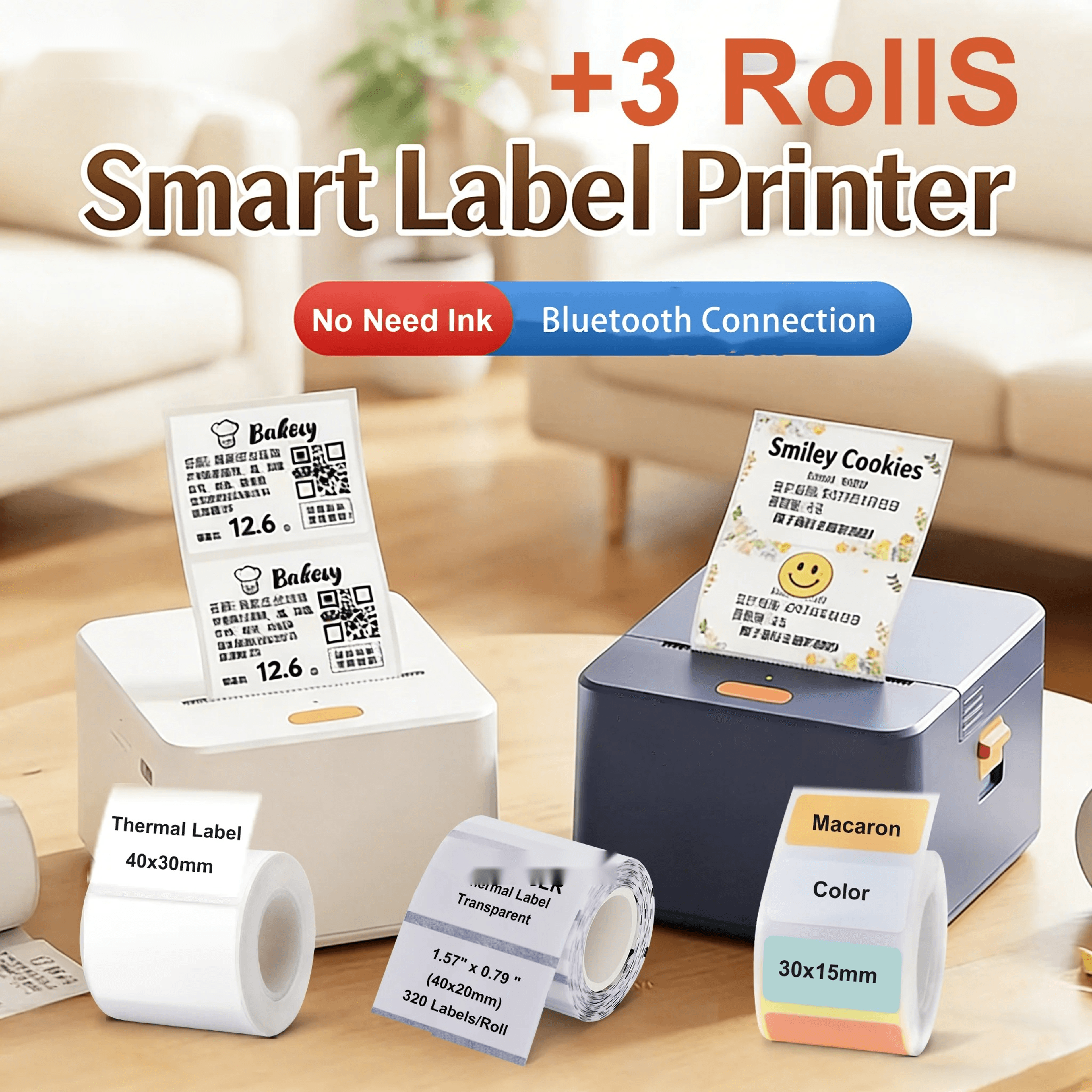 portable p1 bluetooth thermal label printer – wireless inkless sticker maker