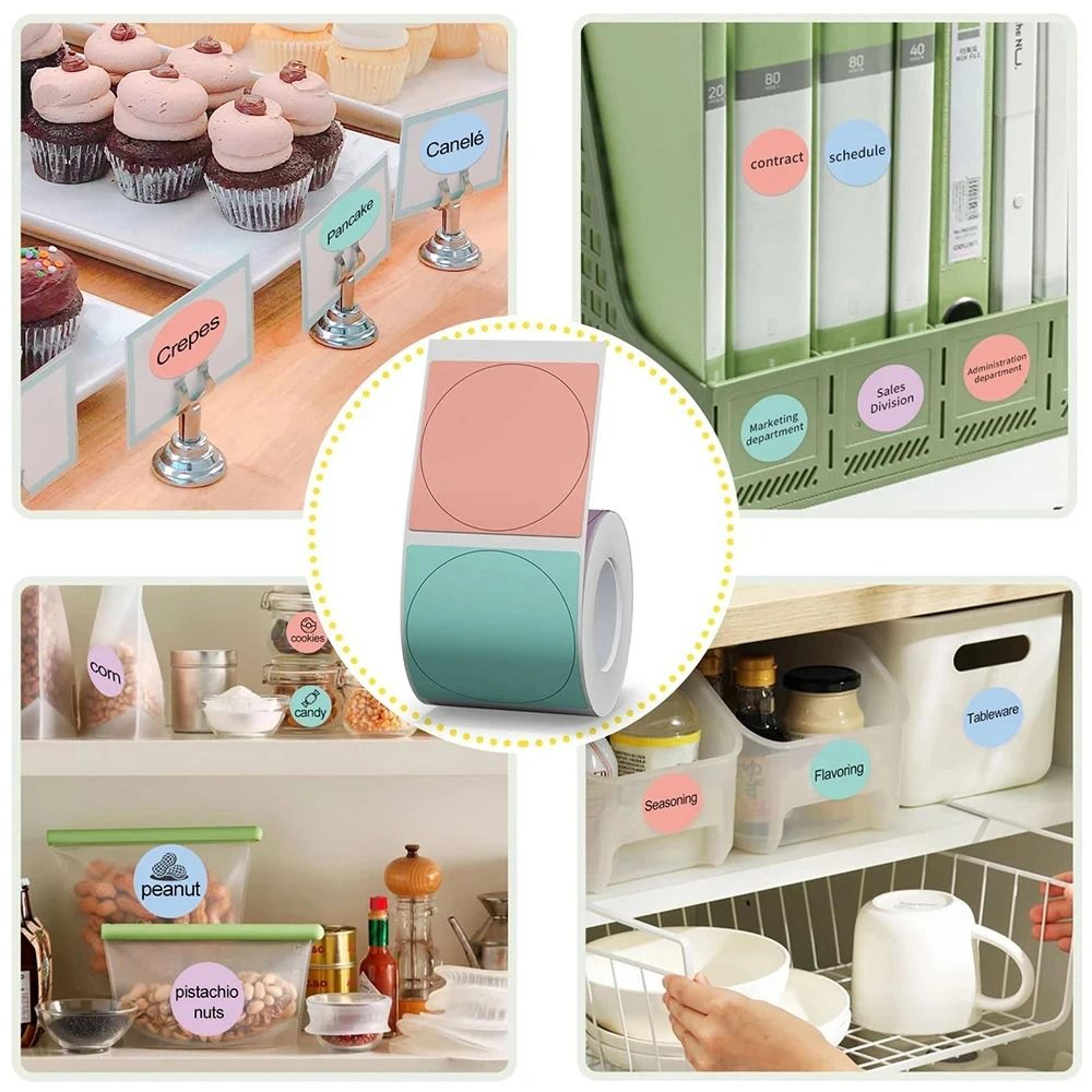 waterproof round thermal label stickers – colorful self adhesive printer labels