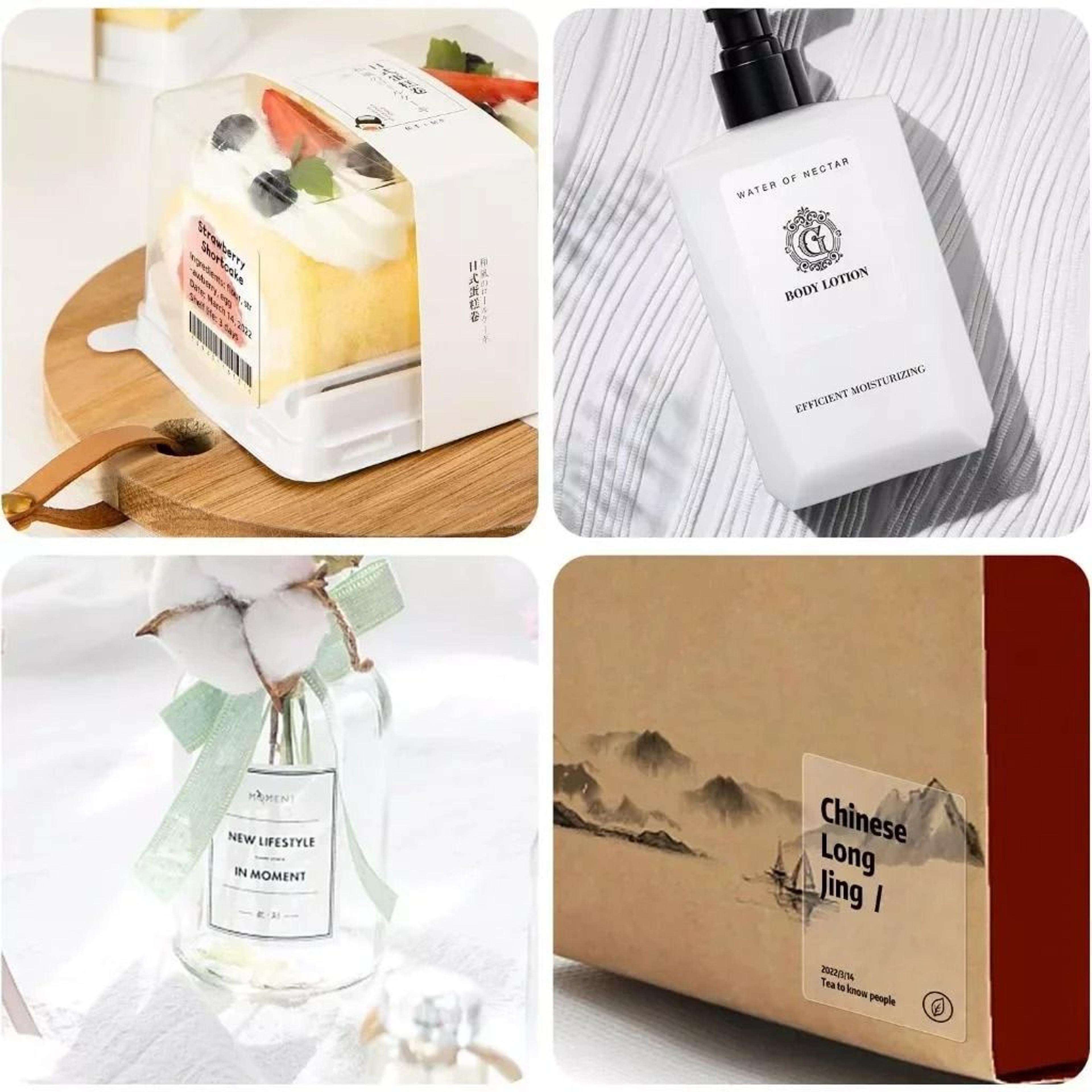 waterproof transparent thermal label stickers – self adhesive round and square labels
