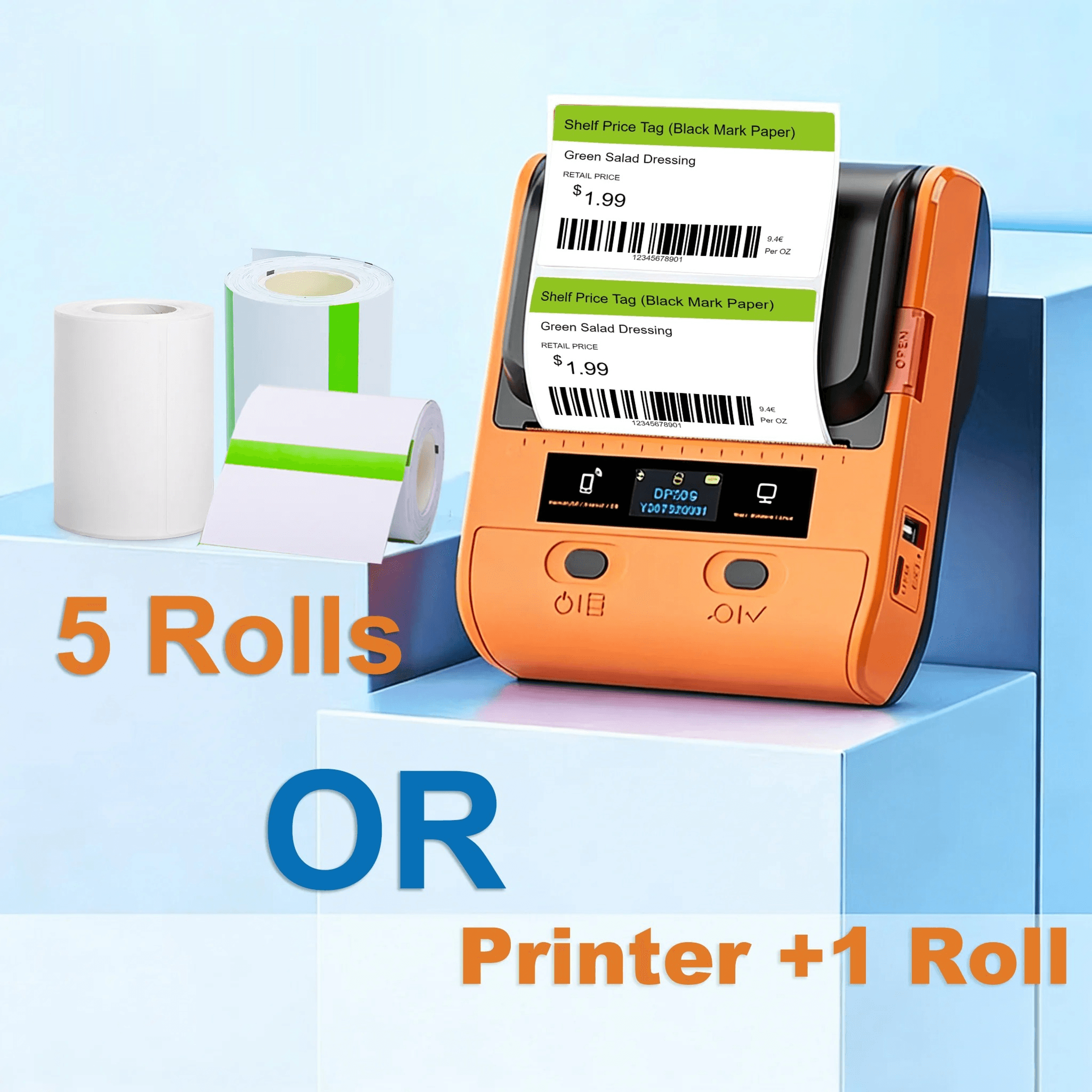 portable bluetooth thermal label printer – wireless barcode and sticker maker