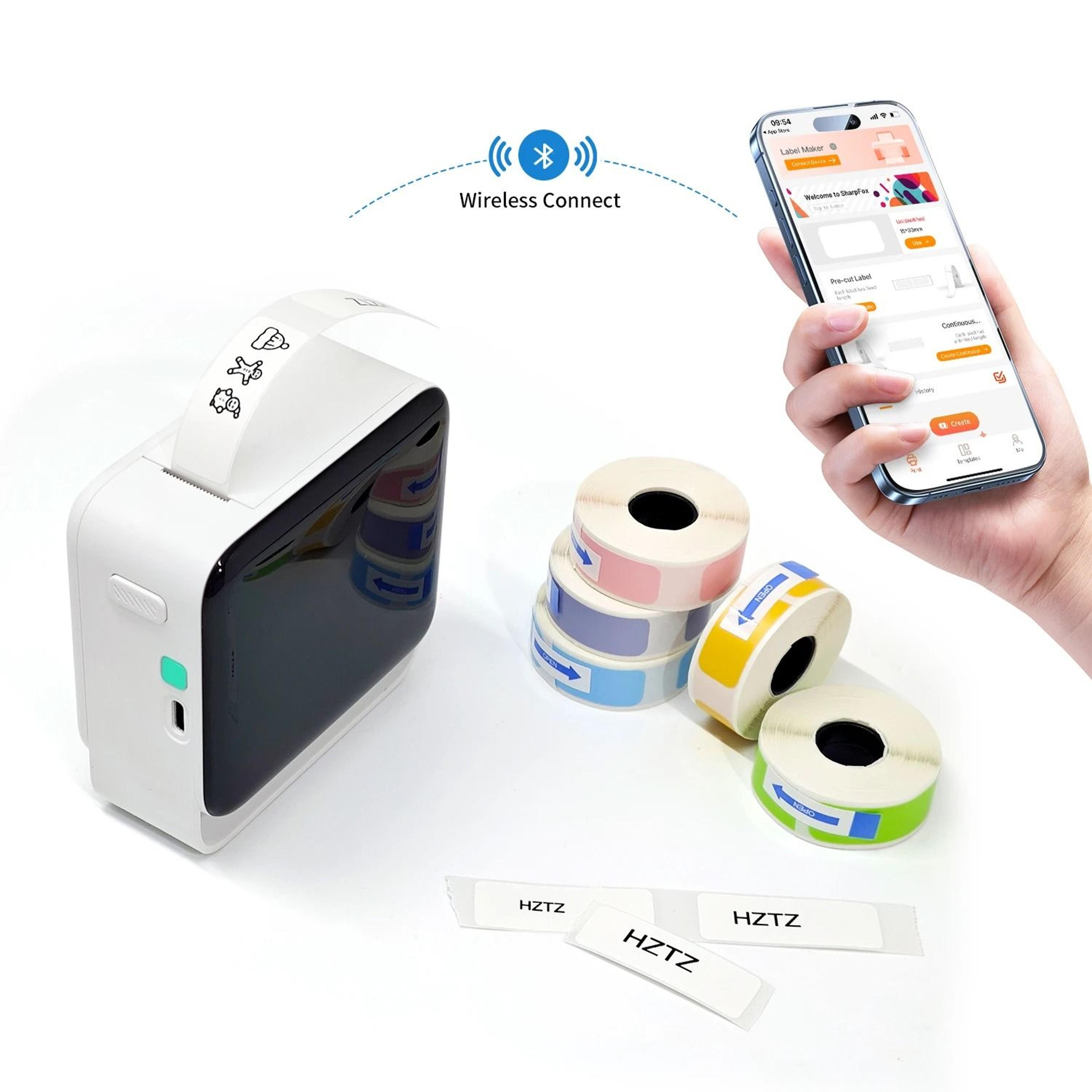 mini bluetooth label maker – portable wireless thermal sticker printer